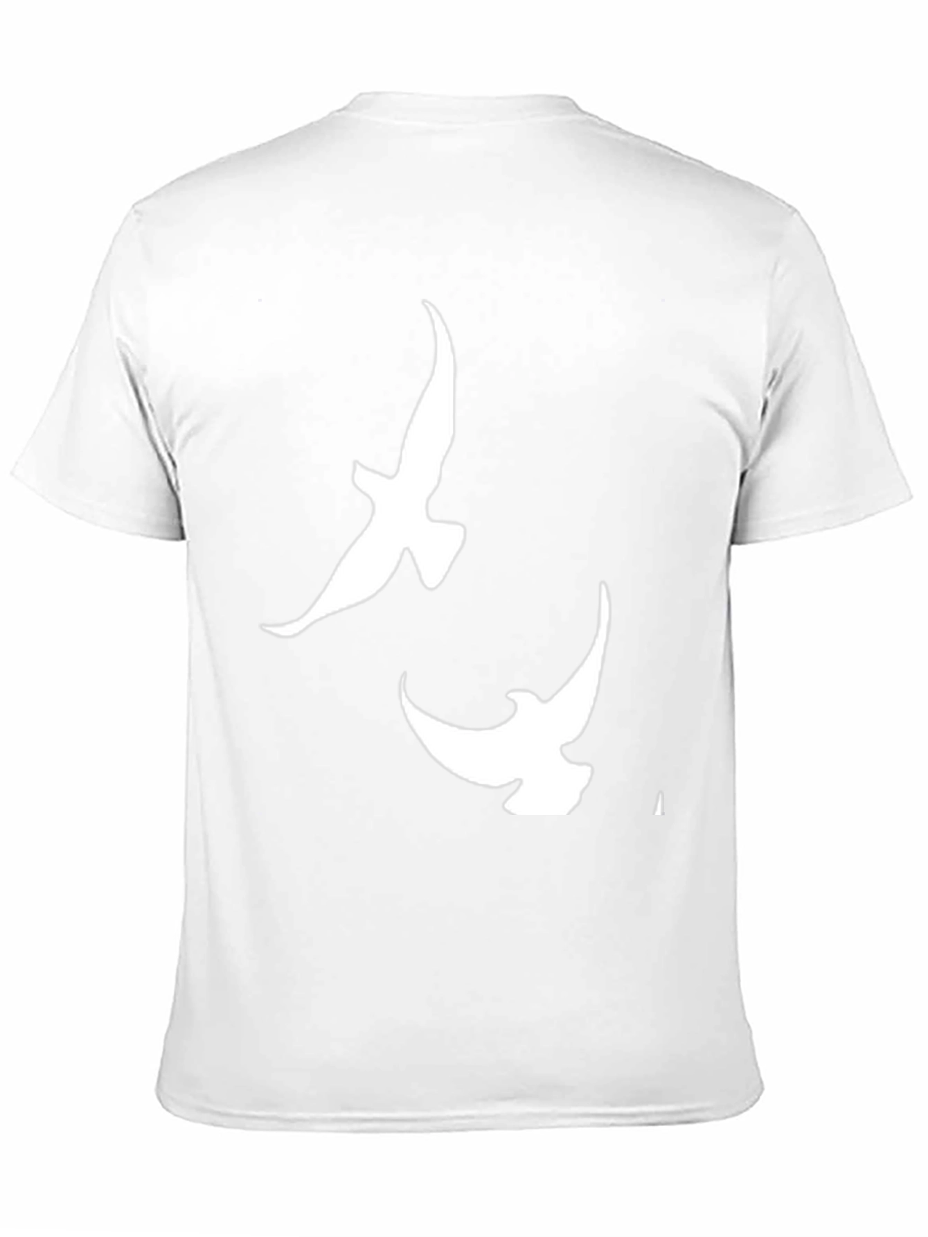 Mens Black T-shirt with White Dove Design