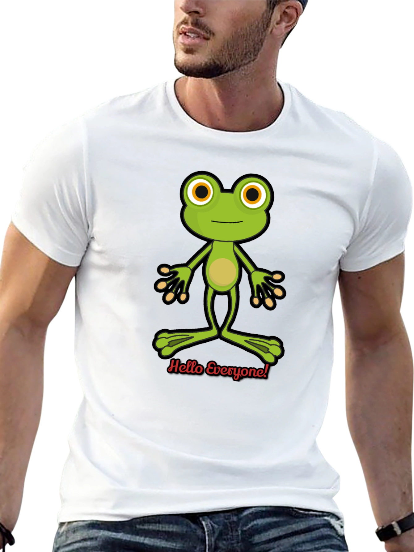 Frog Hello Everyone Graphic T-Shirt