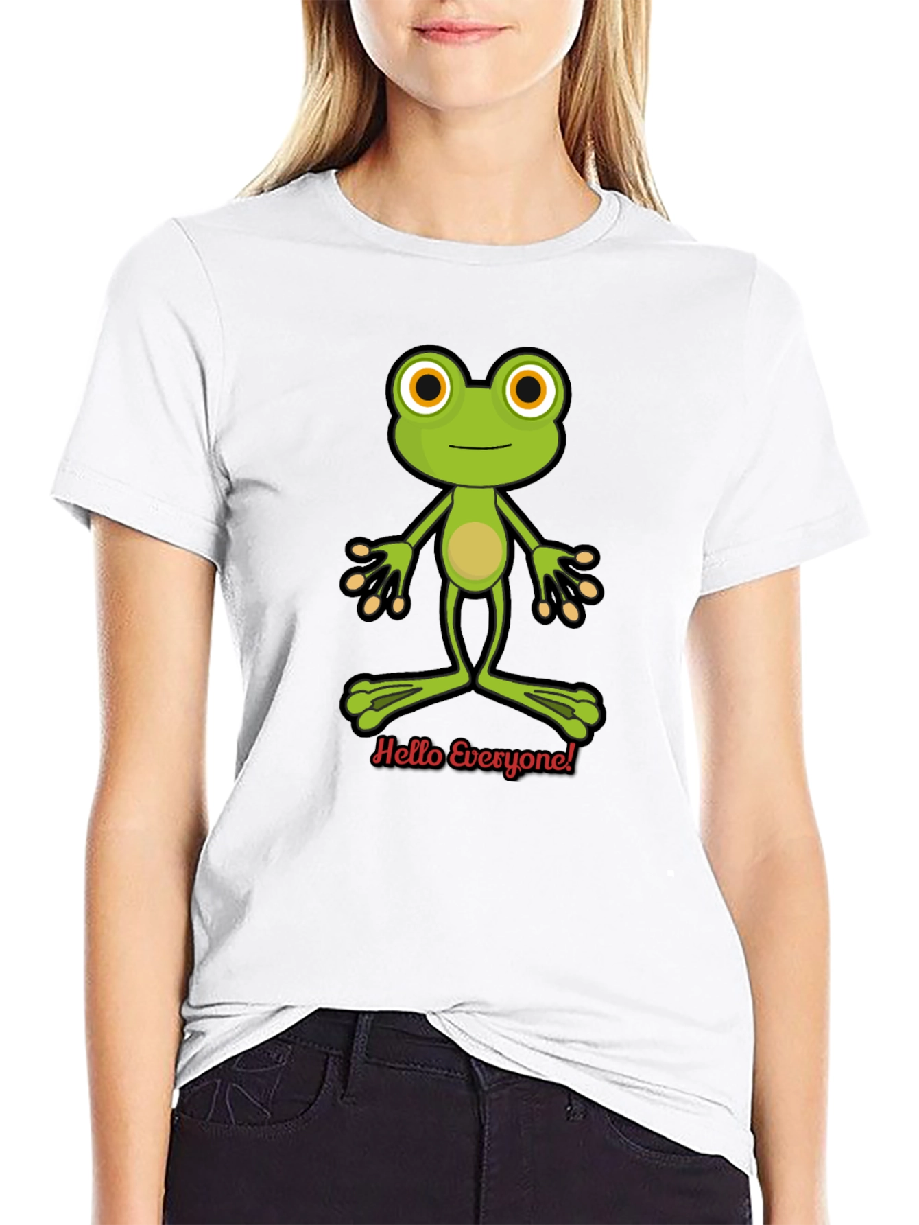 Frog Hello Everyone Graphic T-Shirt