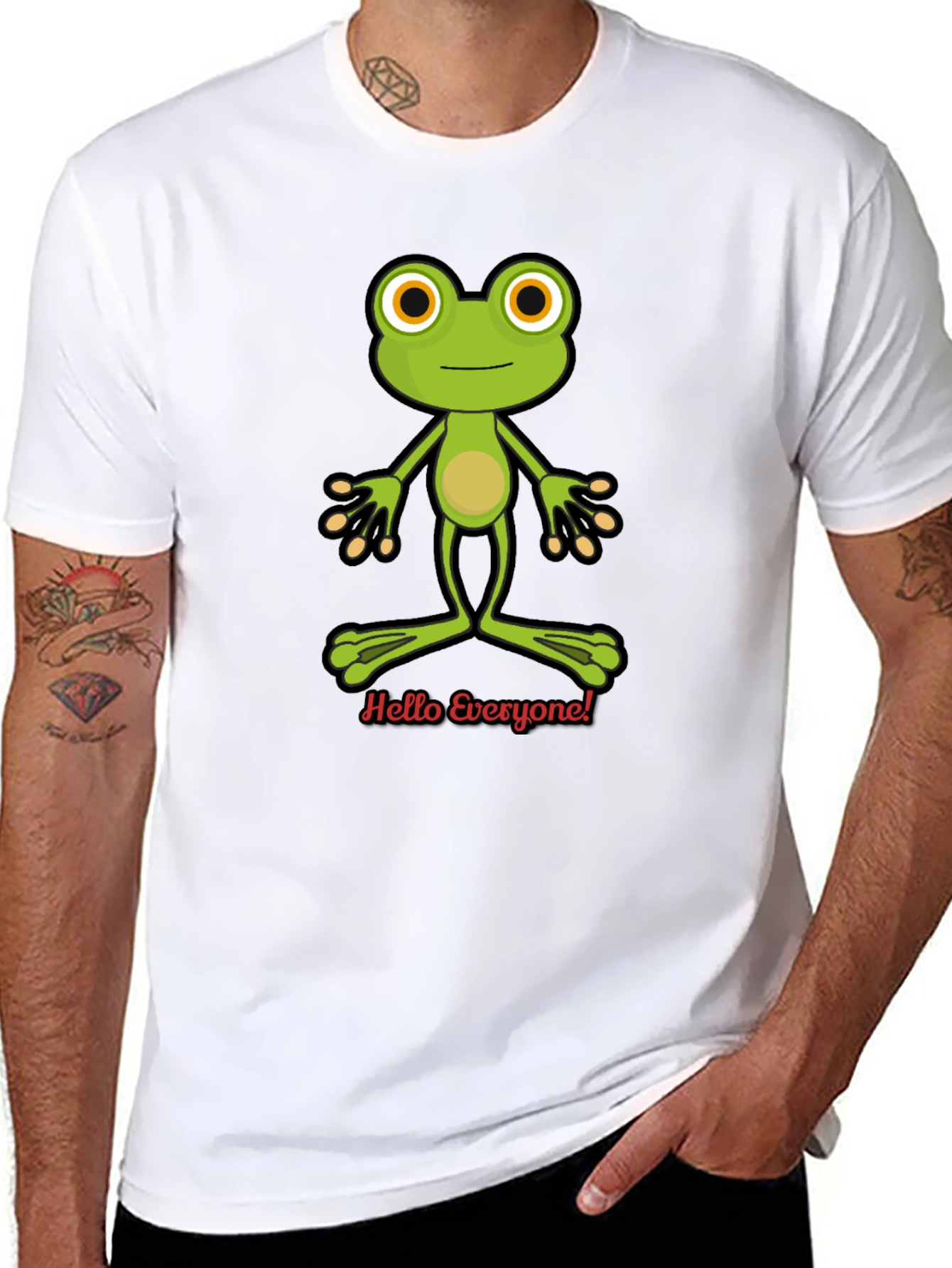 Frog Hello Everyone Graphic T-Shirt