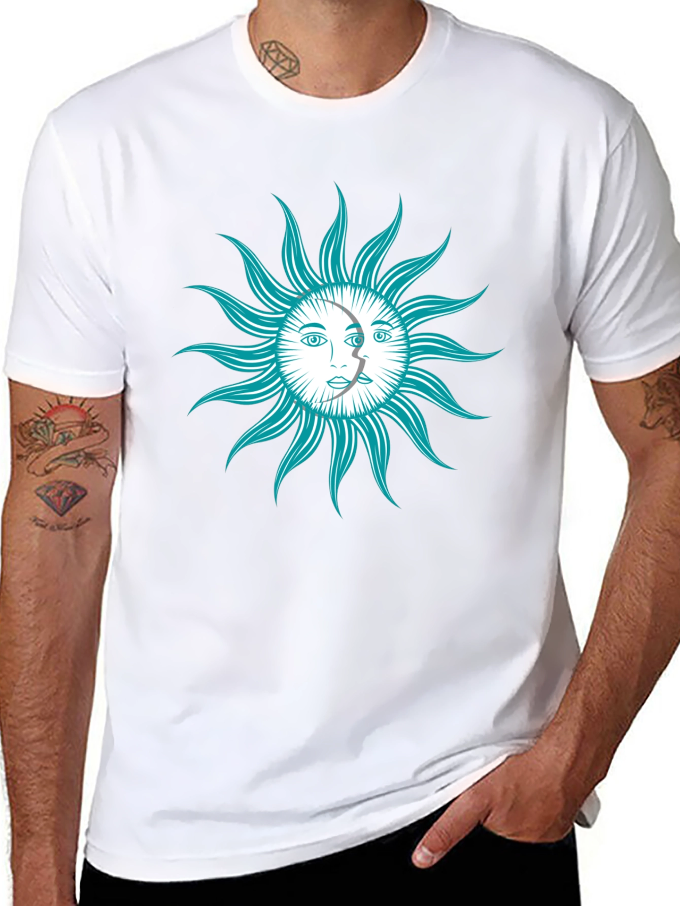 Celestial Sun & Moon Graphic T-Shirt