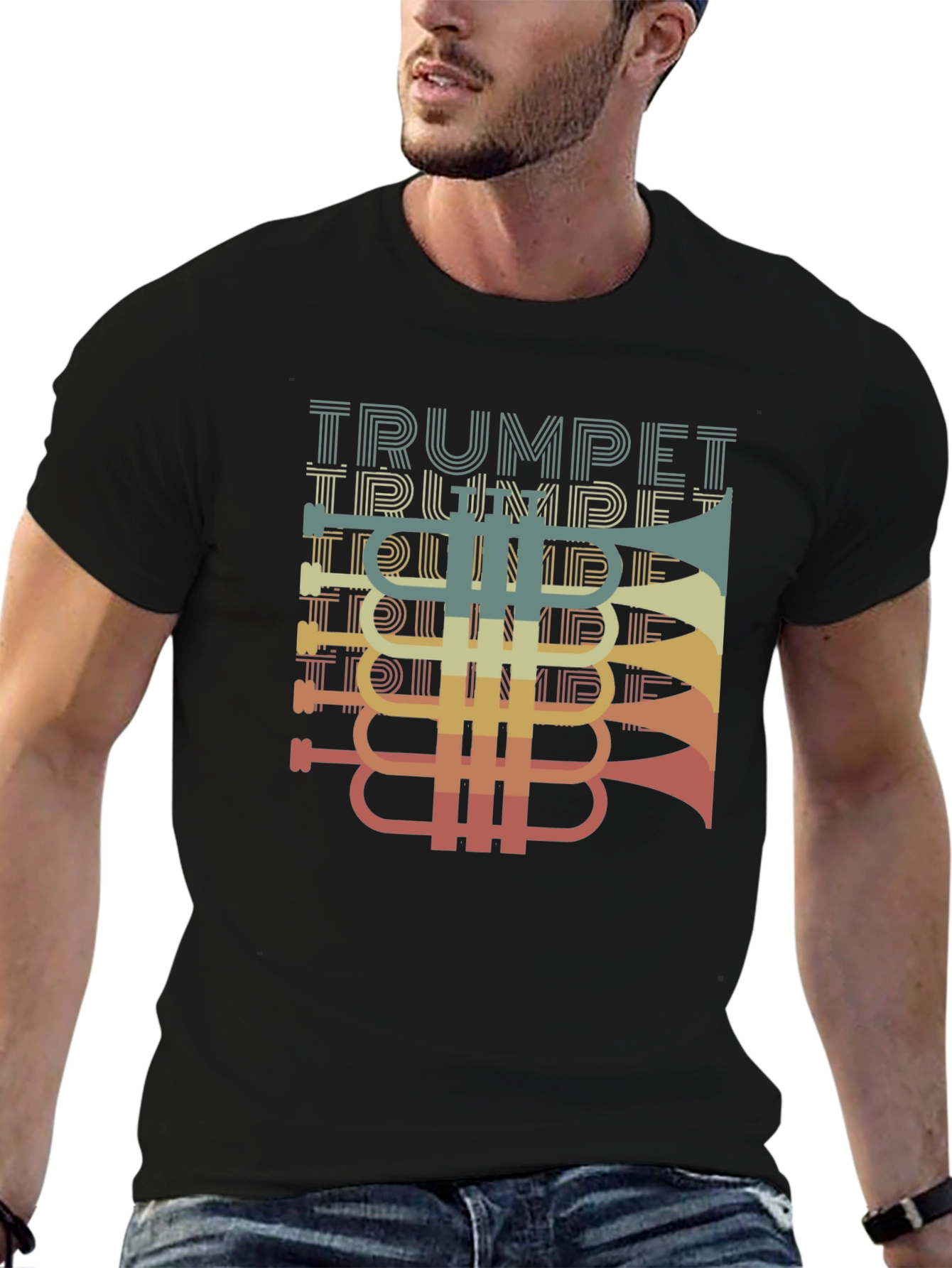 Retro Trumpet Graphic T-Shirt - Music Lover Tee