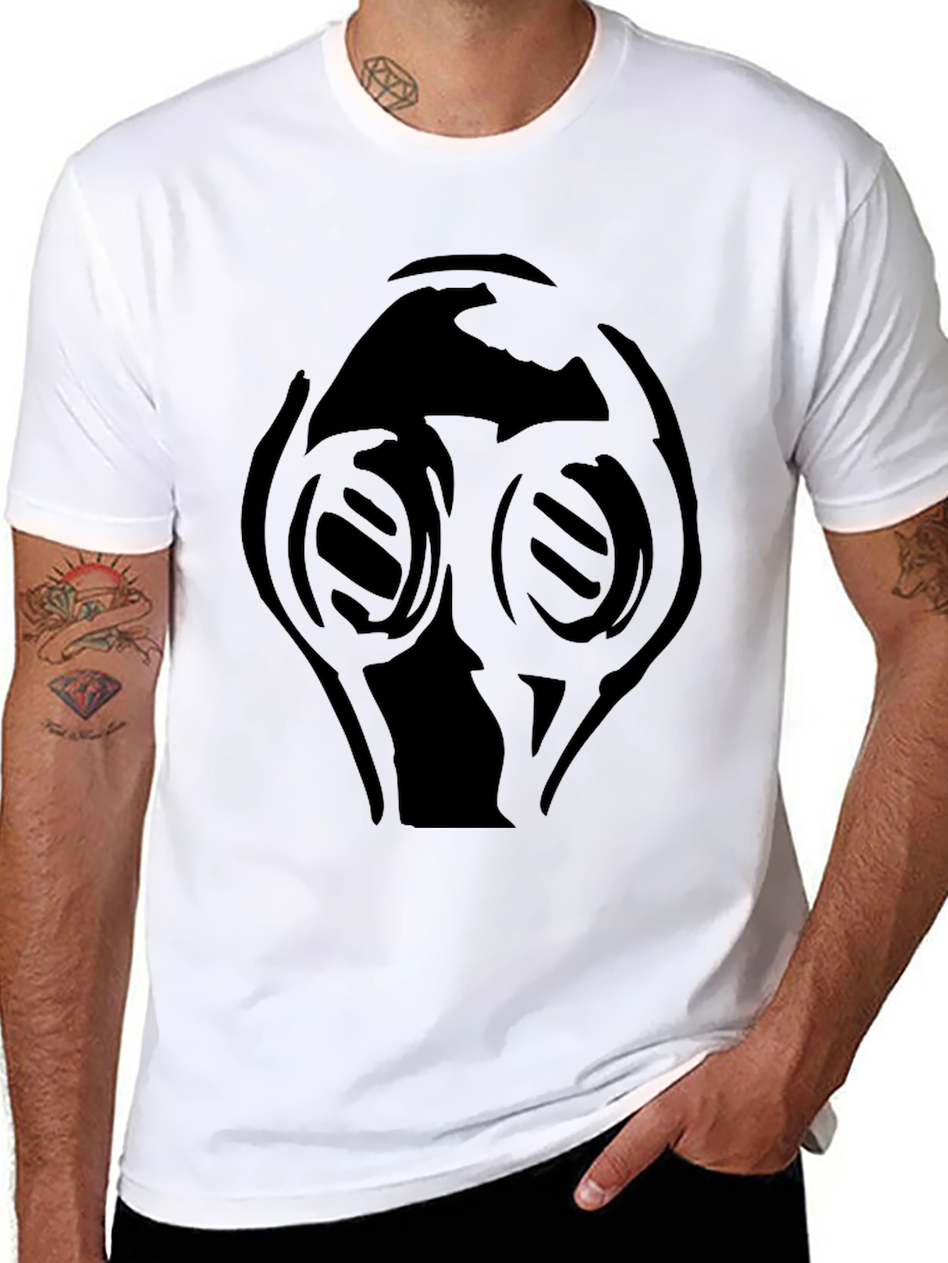 Black T-Shirt with Gas Mask Graphic