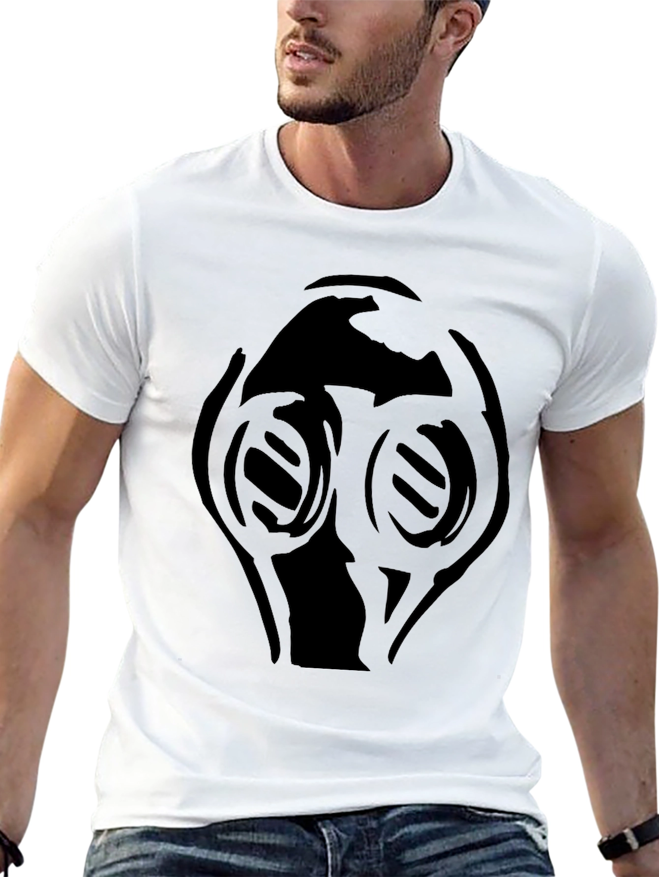 Black T-Shirt with Gas Mask Graphic