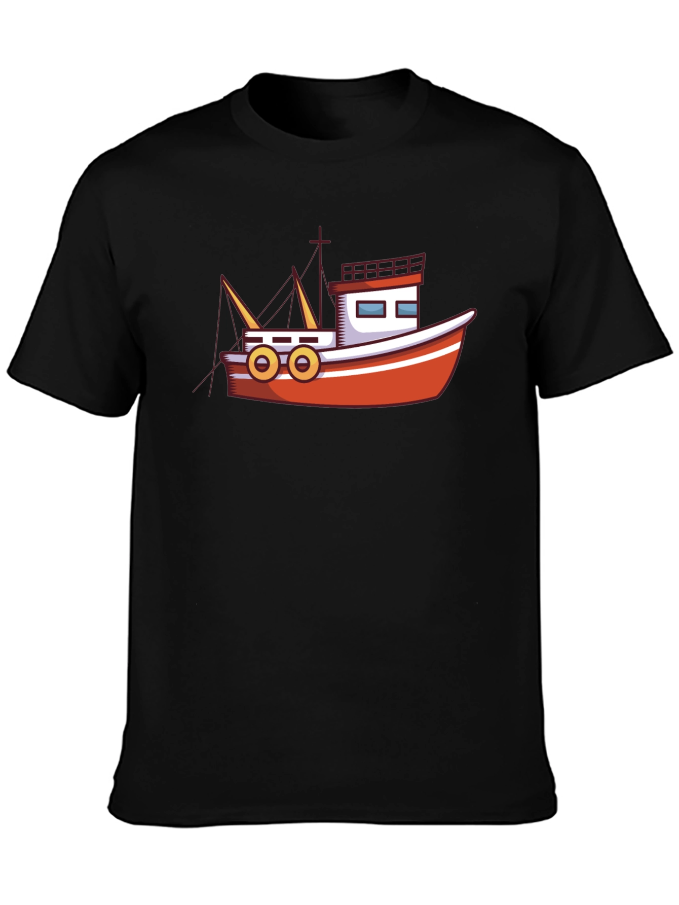 Boat Graphic Black T-Shirt