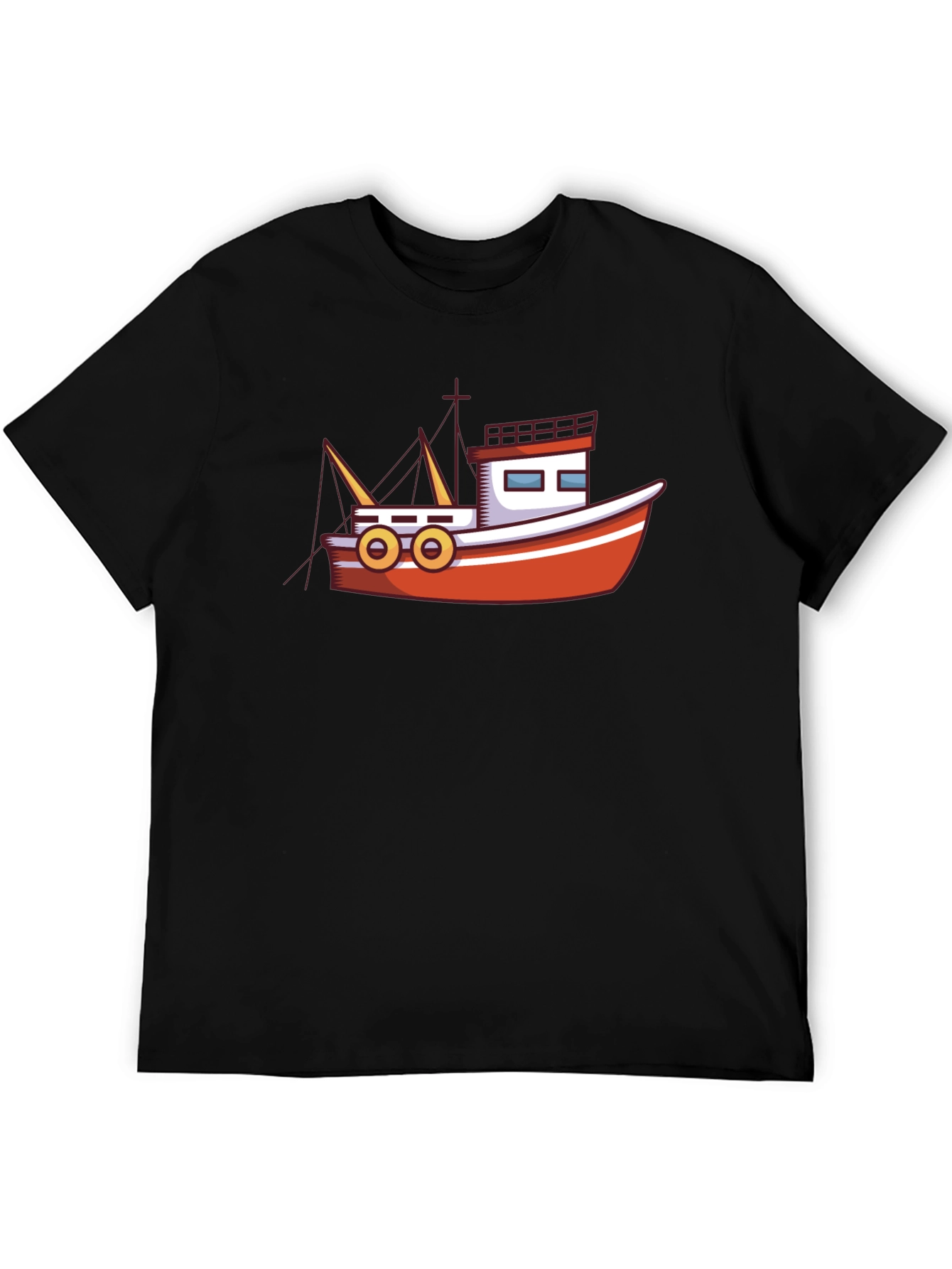 Boat Graphic Black T-Shirt