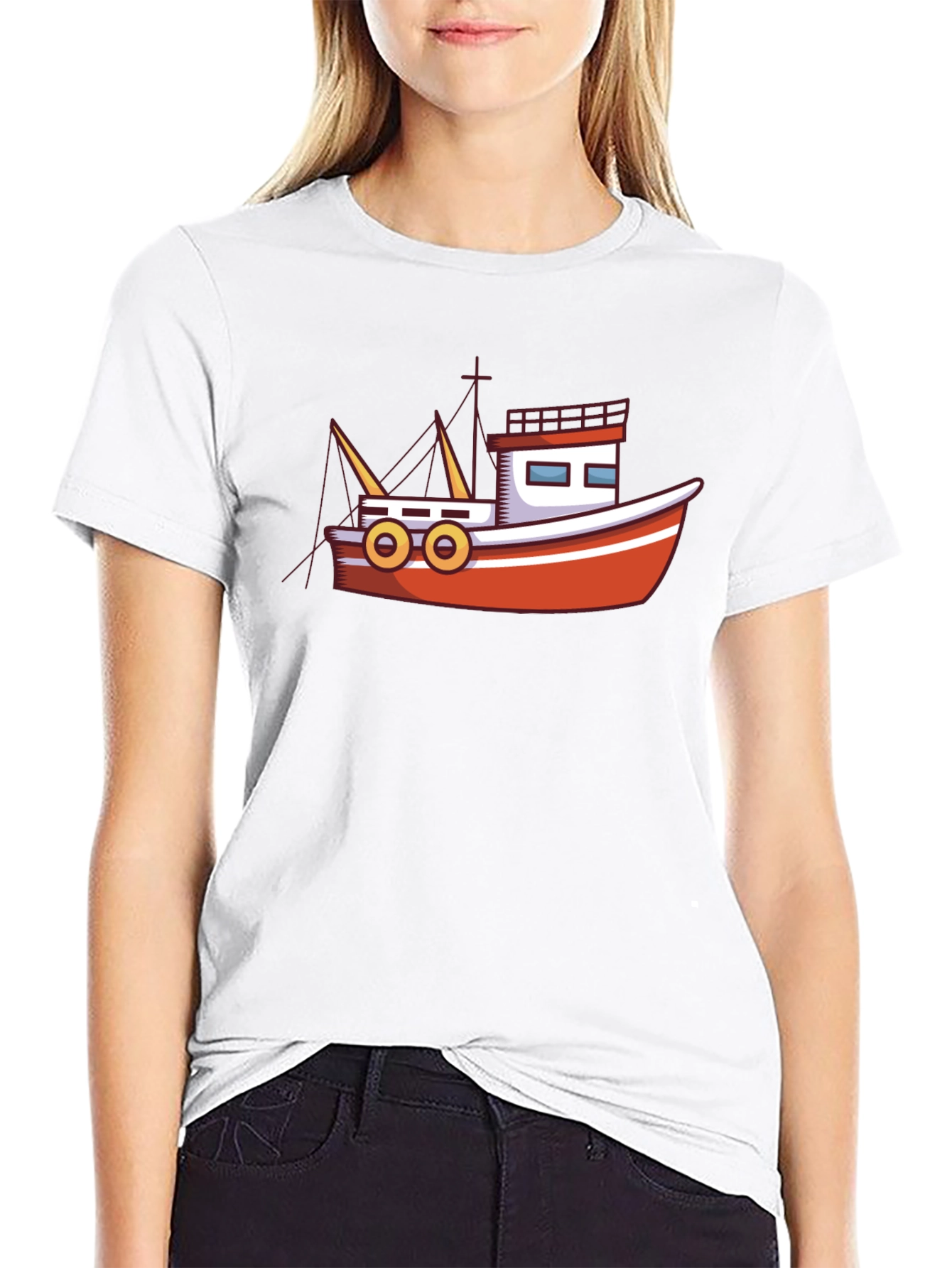 Boat Graphic Black T-Shirt