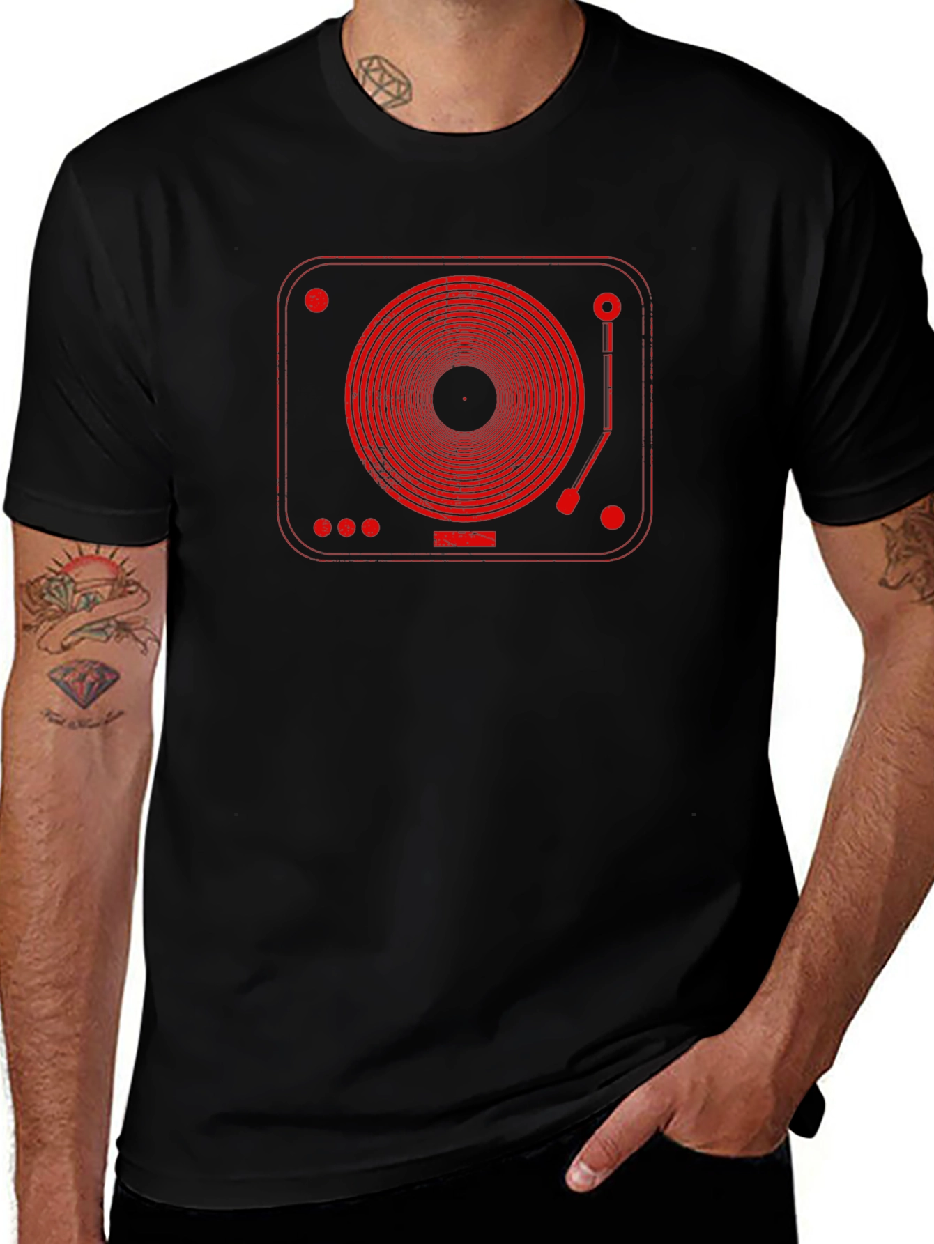 Retro Turntable Graphic Tee - Music Lovers T-Shirt
