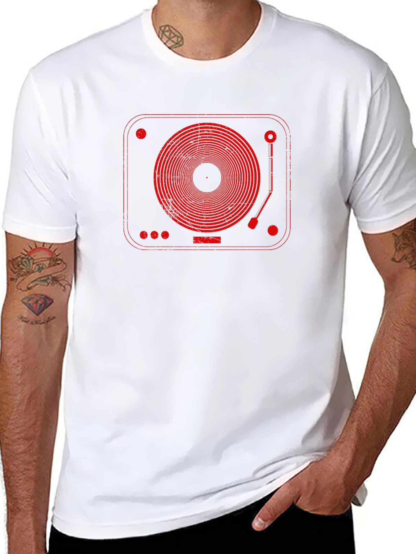 Retro Turntable Graphic Tee - Music Lovers T-Shirt