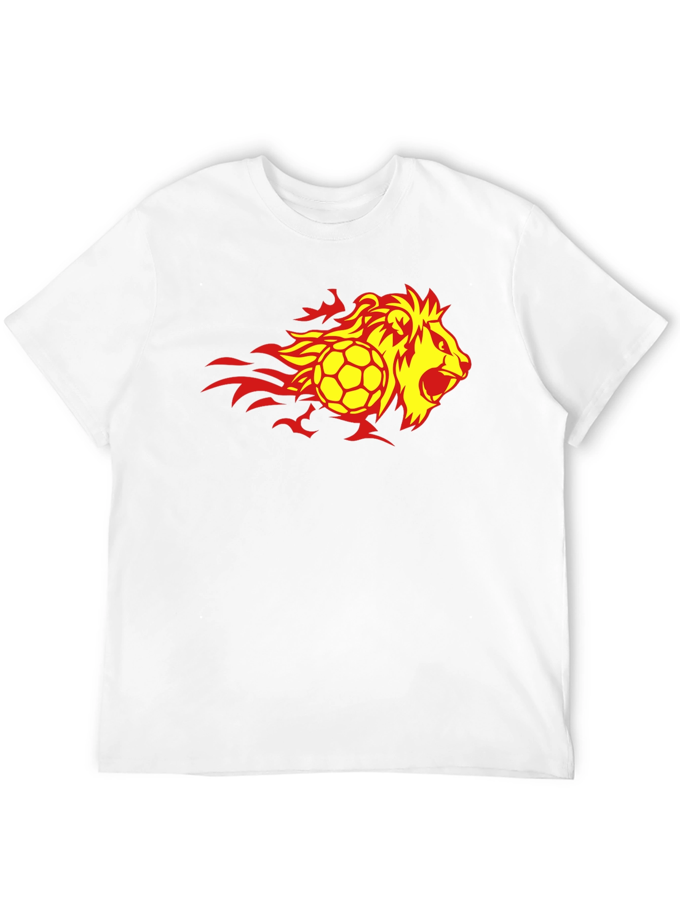 Flaming Lion Soccer Ball Black T-Shirt