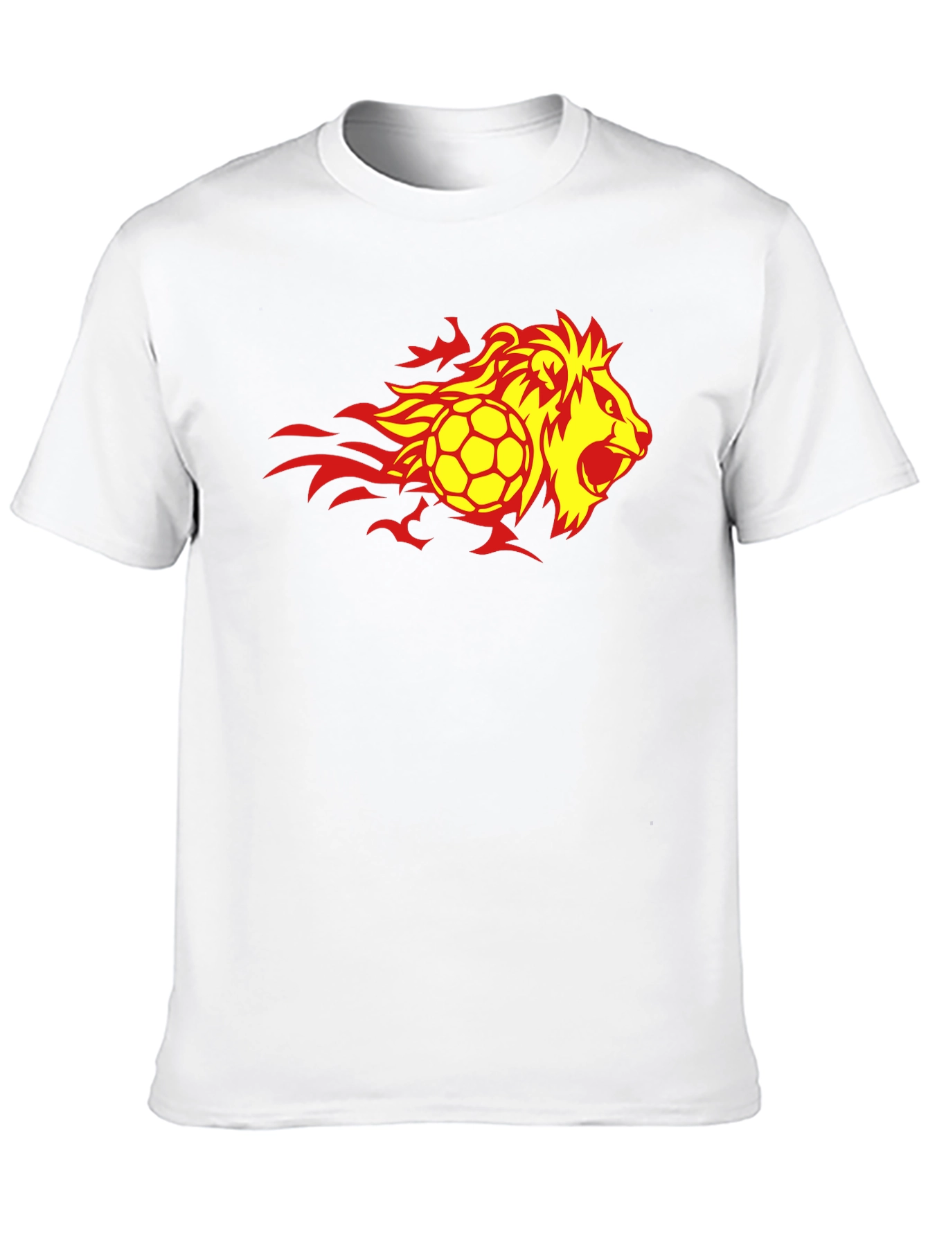 Flaming Lion Soccer Ball Black T-Shirt