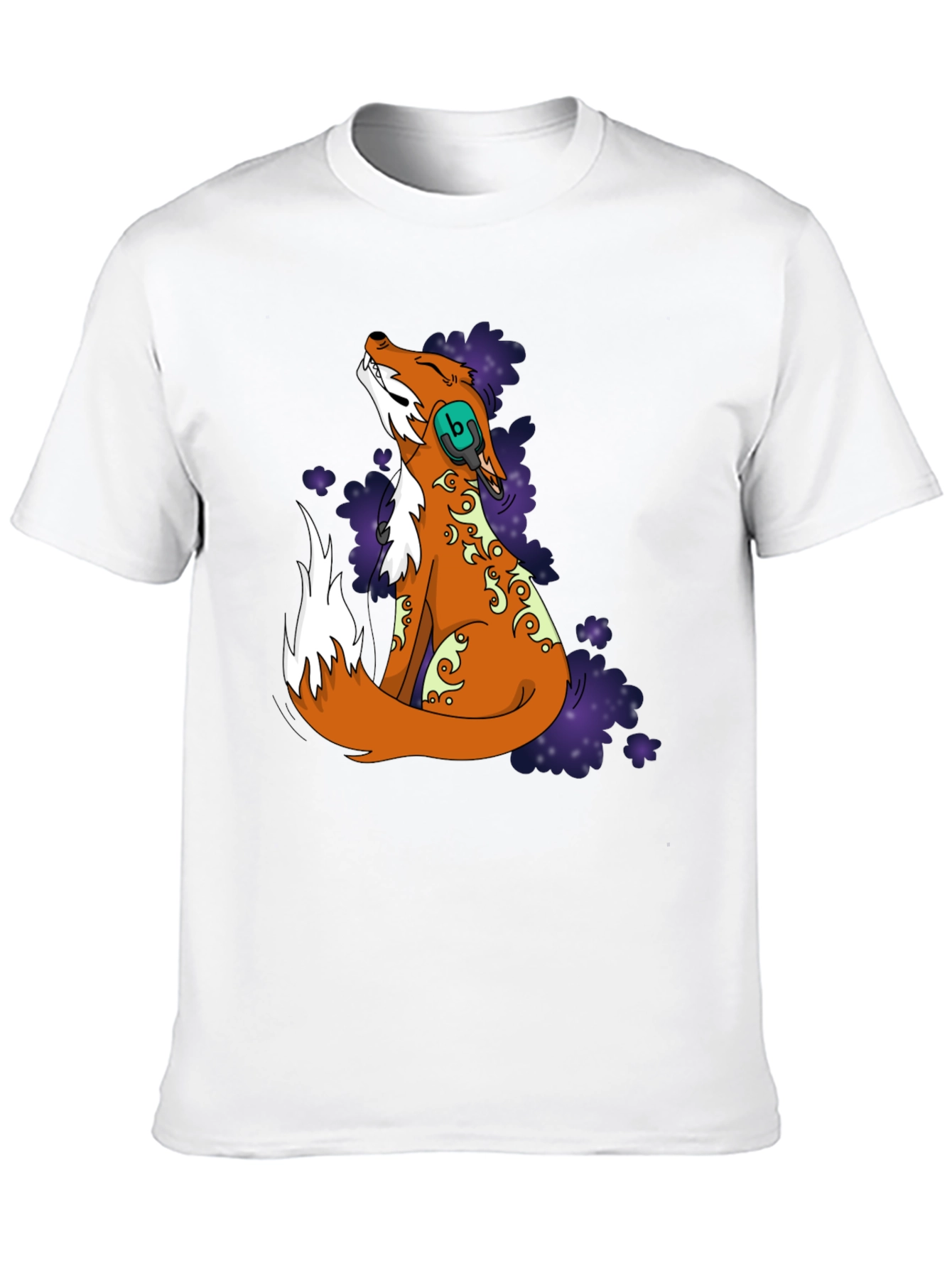 Fox DJ Graphic T-Shirt - Black Cotton Blend