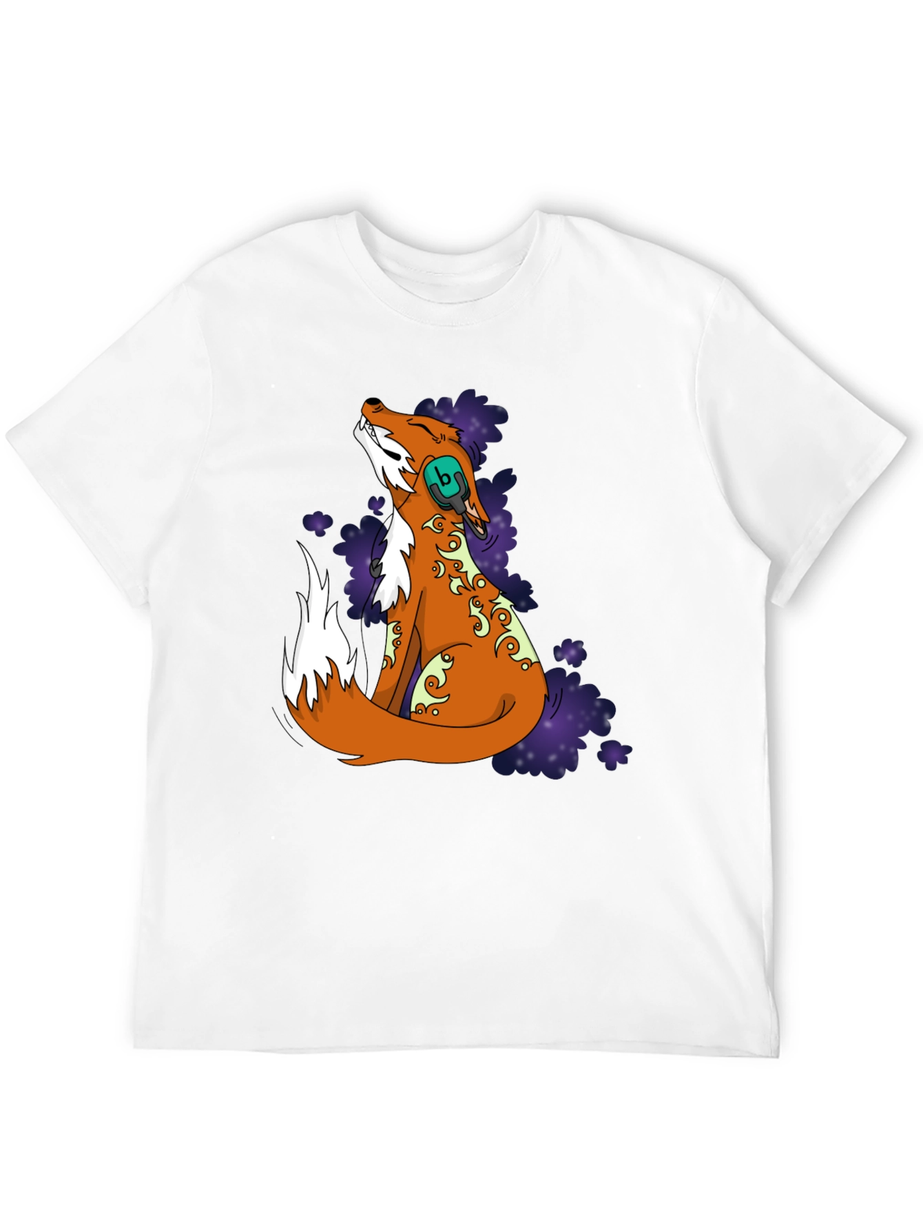 Fox DJ Graphic T-Shirt - Black Cotton Blend