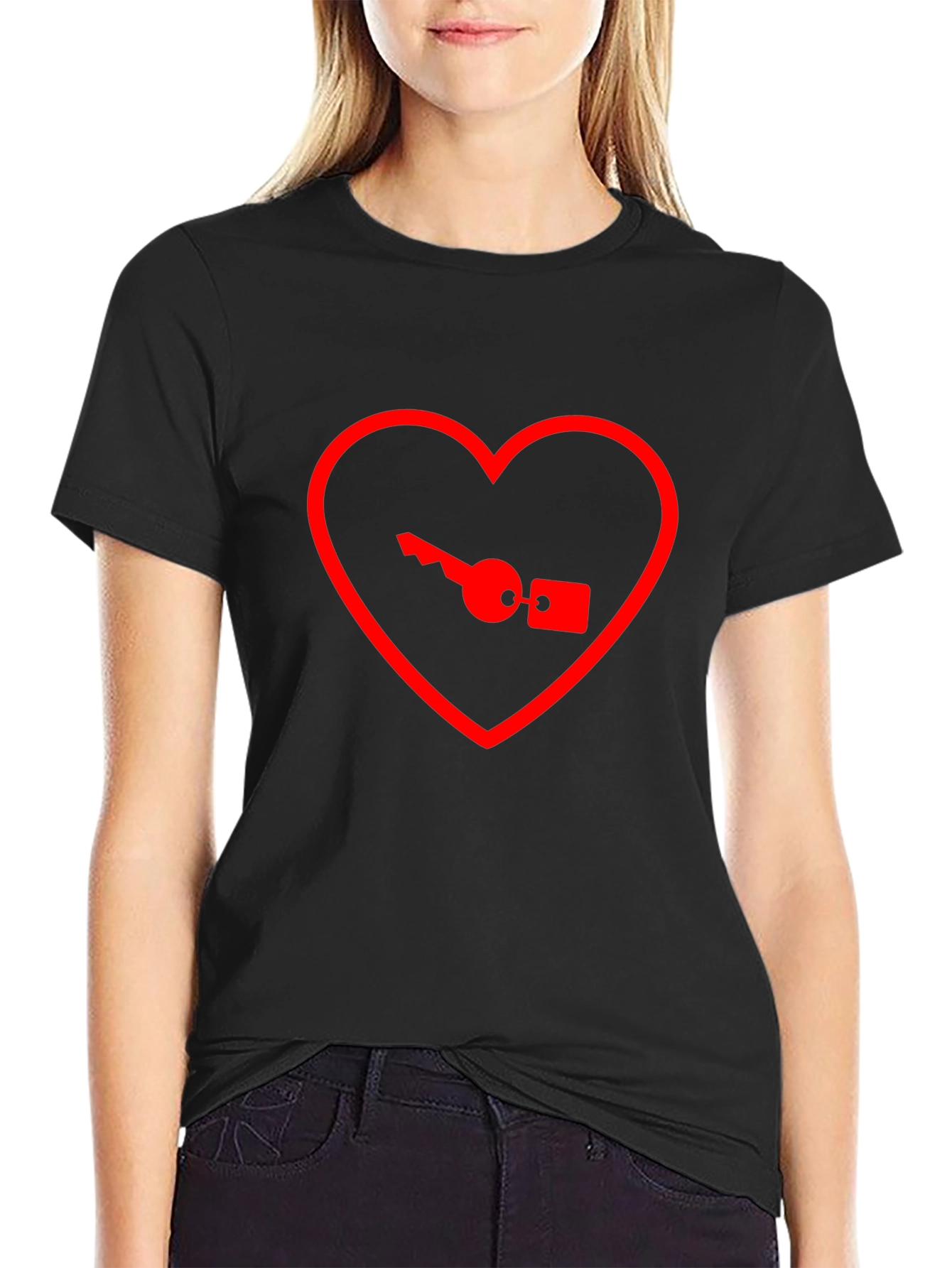 Heart Key Graphic Tee - Unlock Your Style!