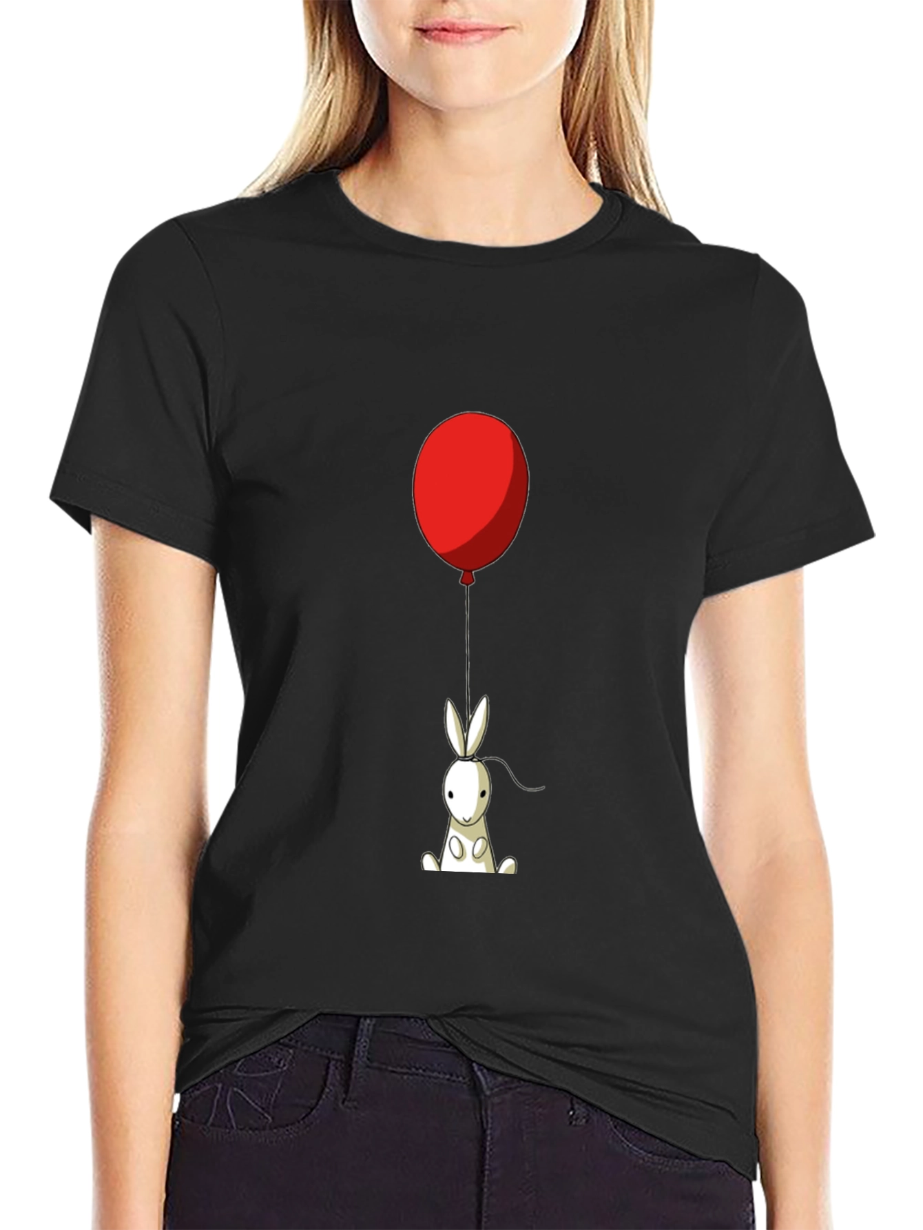 Rabbit with Balloon Graphic Tee