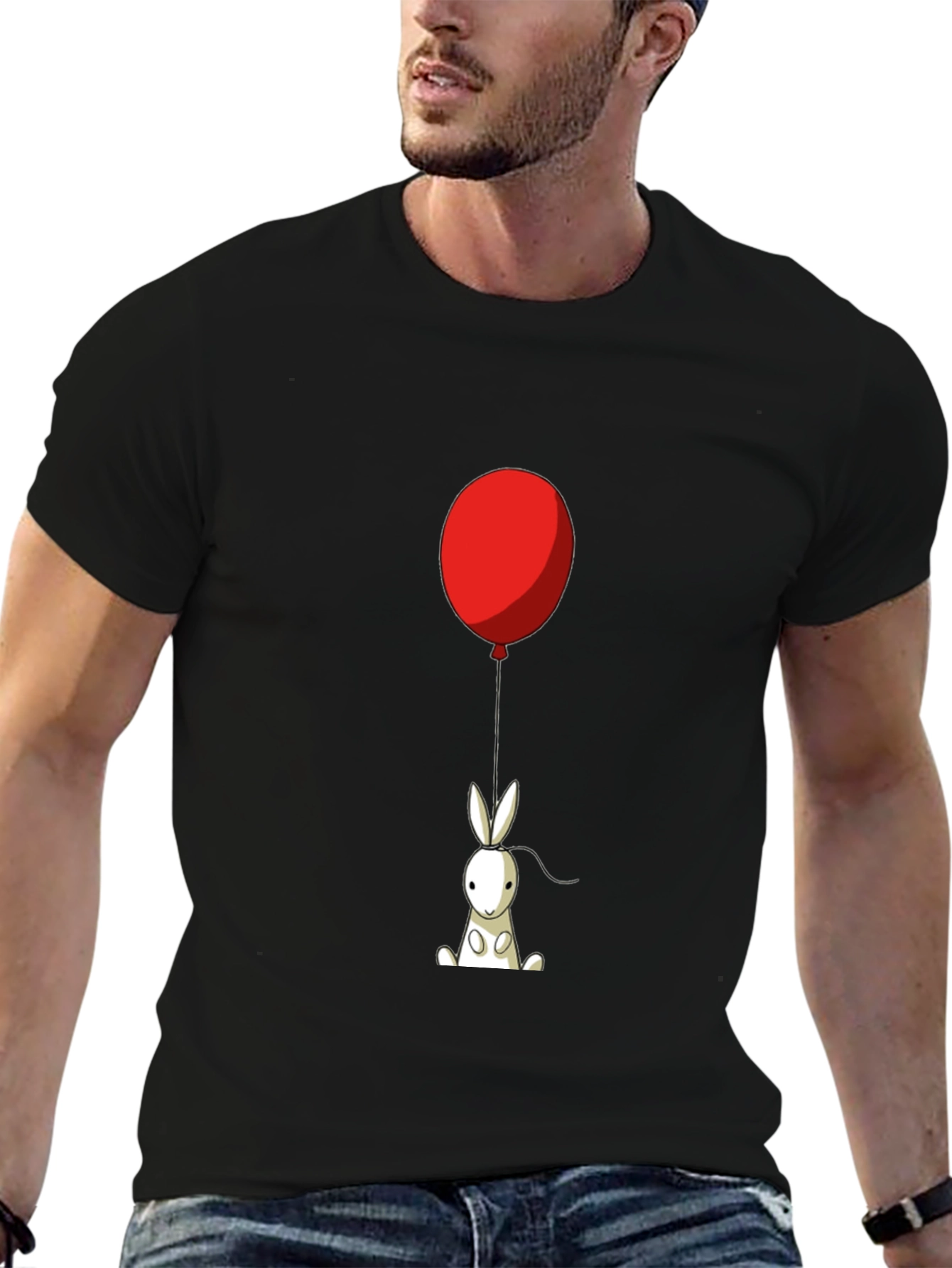 Rabbit with Balloon Graphic Tee