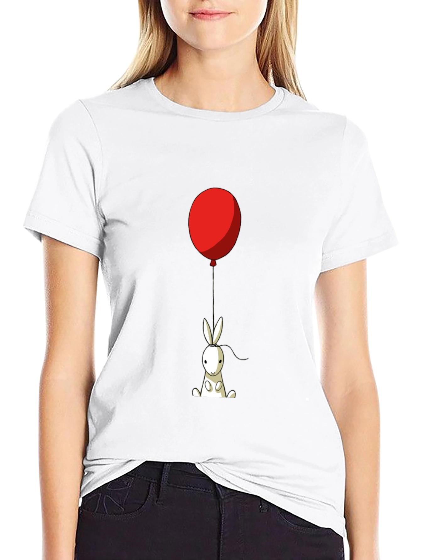 Rabbit with Balloon Graphic Tee
