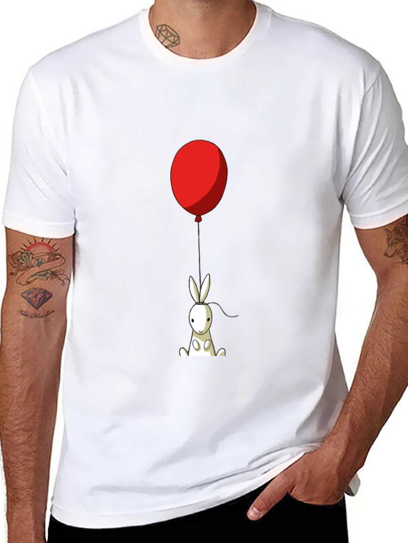 Rabbit with Balloon Graphic Tee