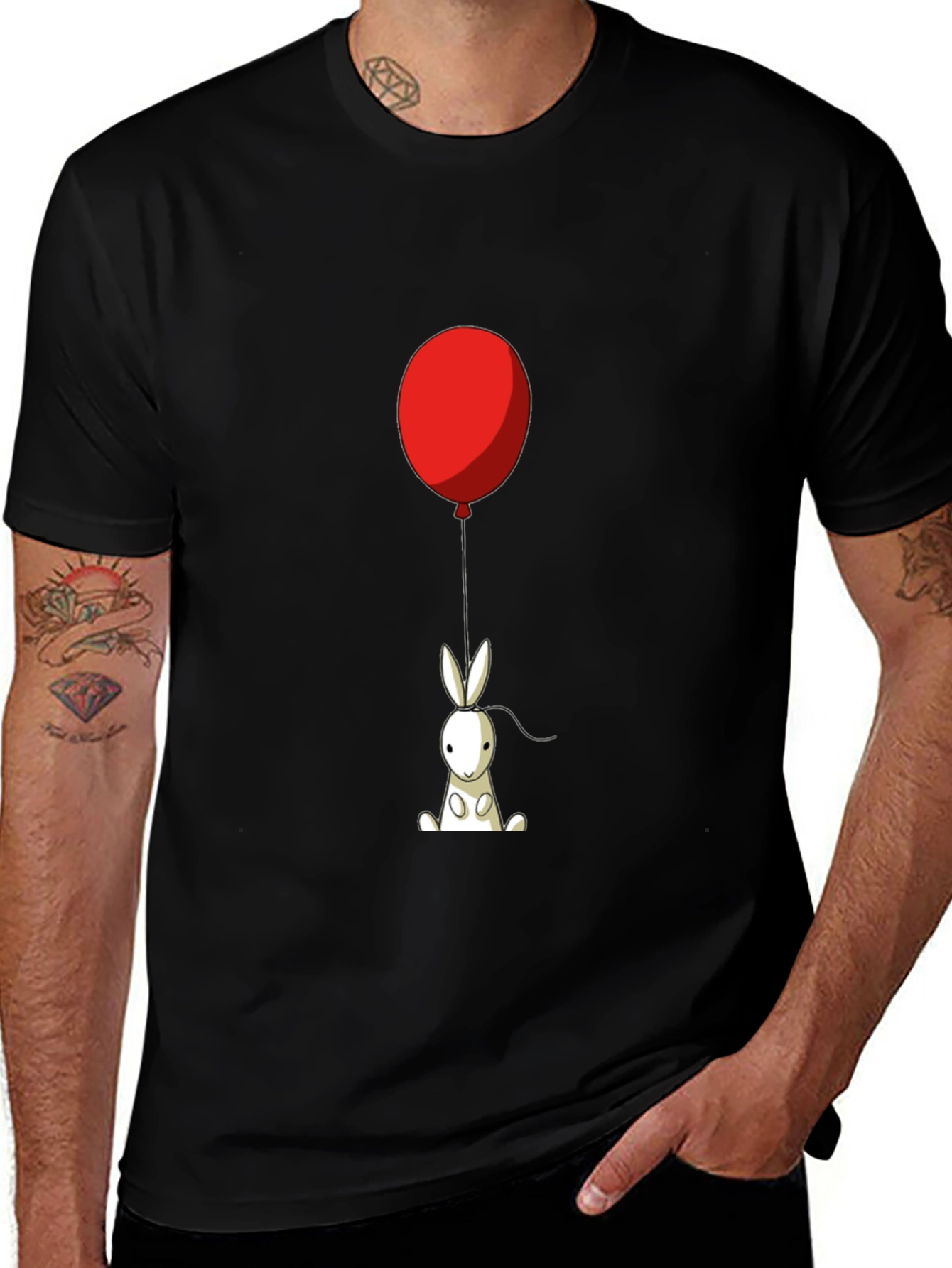 Rabbit with Balloon Graphic Tee