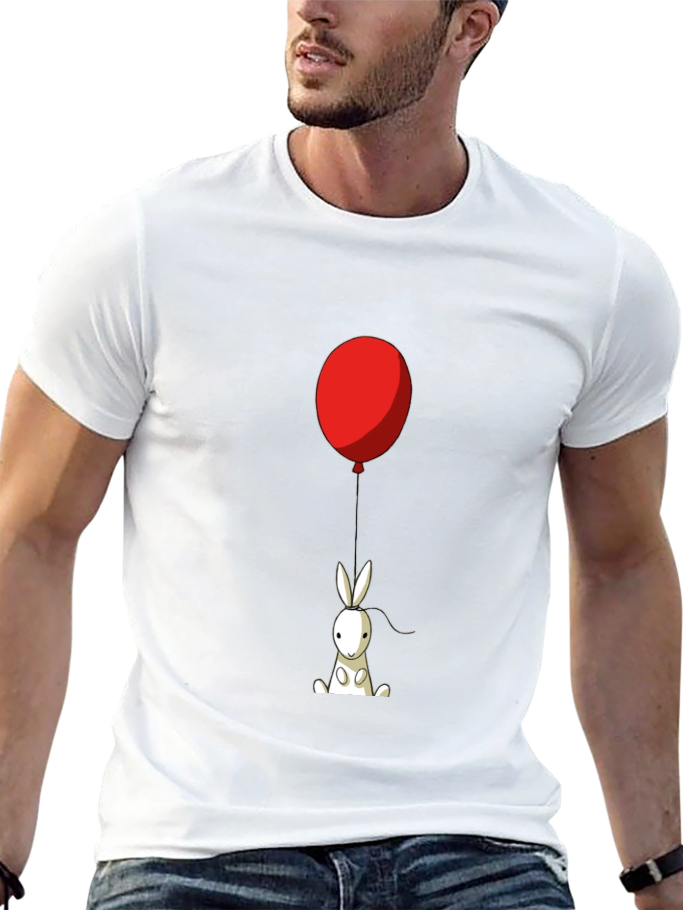 Rabbit with Balloon Graphic Tee