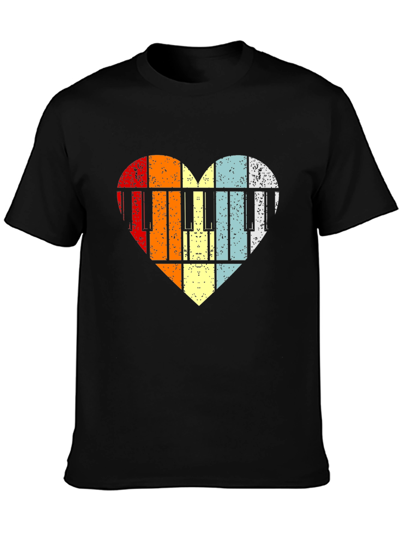 Retro Heart Piano Keys T-Shirt
