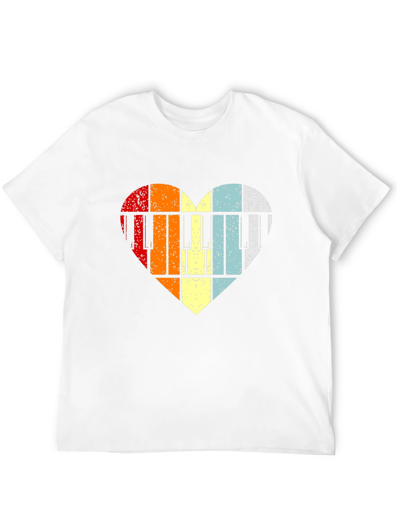 Retro Heart Piano Keys T-Shirt
