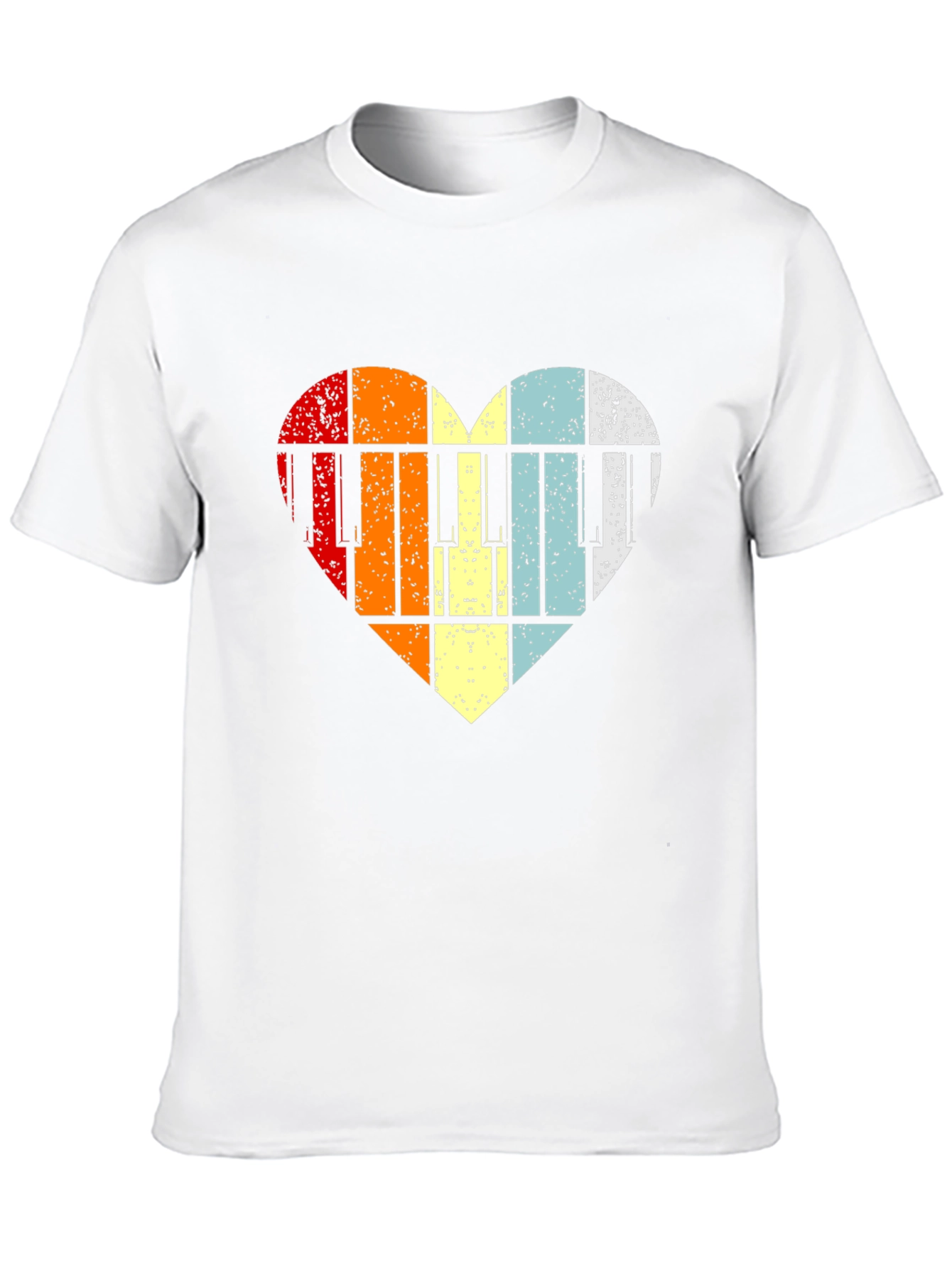 Retro Heart Piano Keys T-Shirt