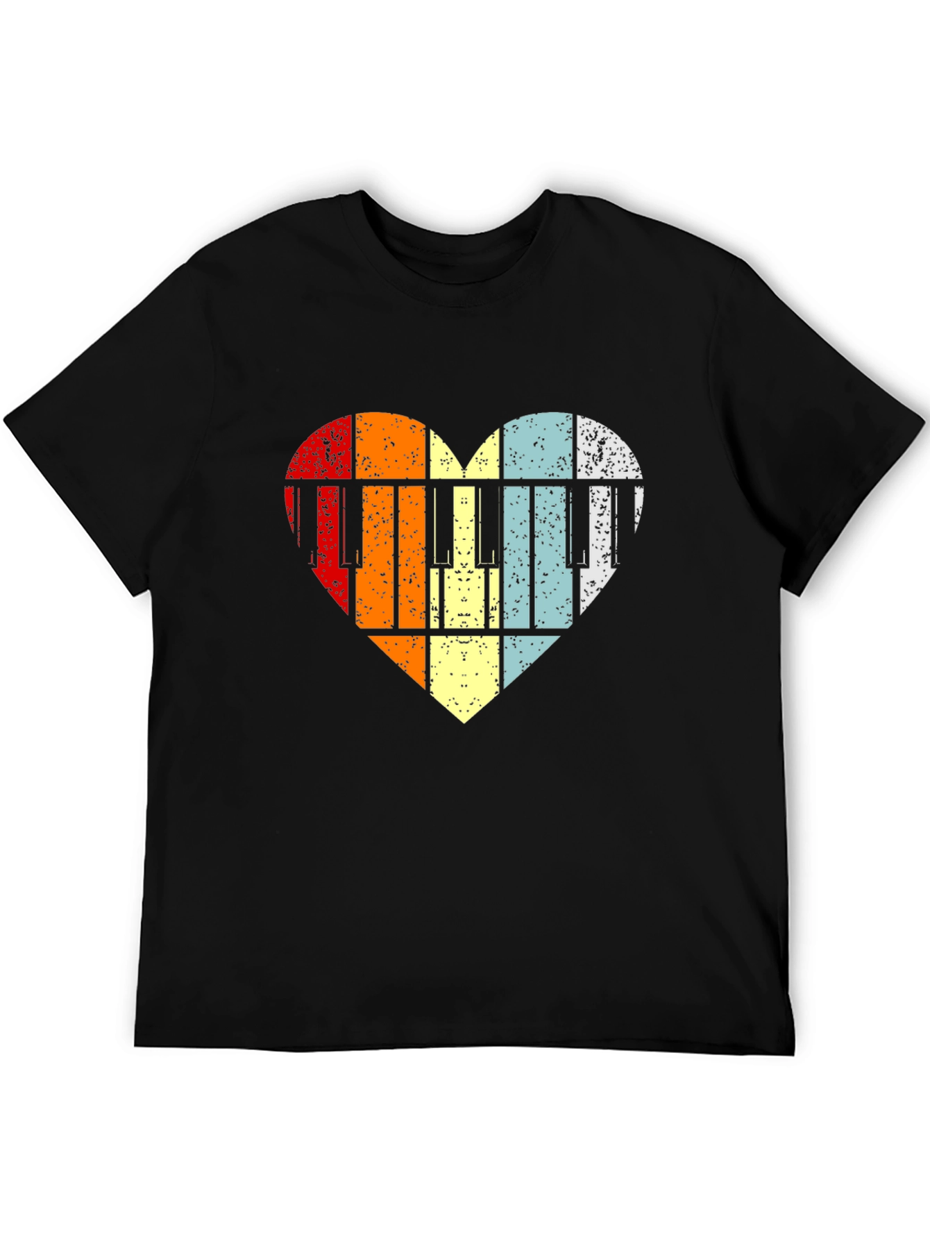 Retro Heart Piano Keys T-Shirt