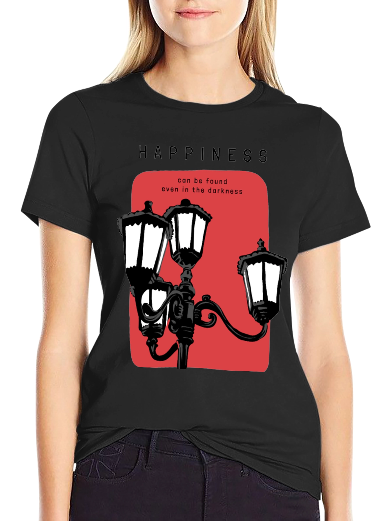 Happiness Found Tee: Street Lamp Design
