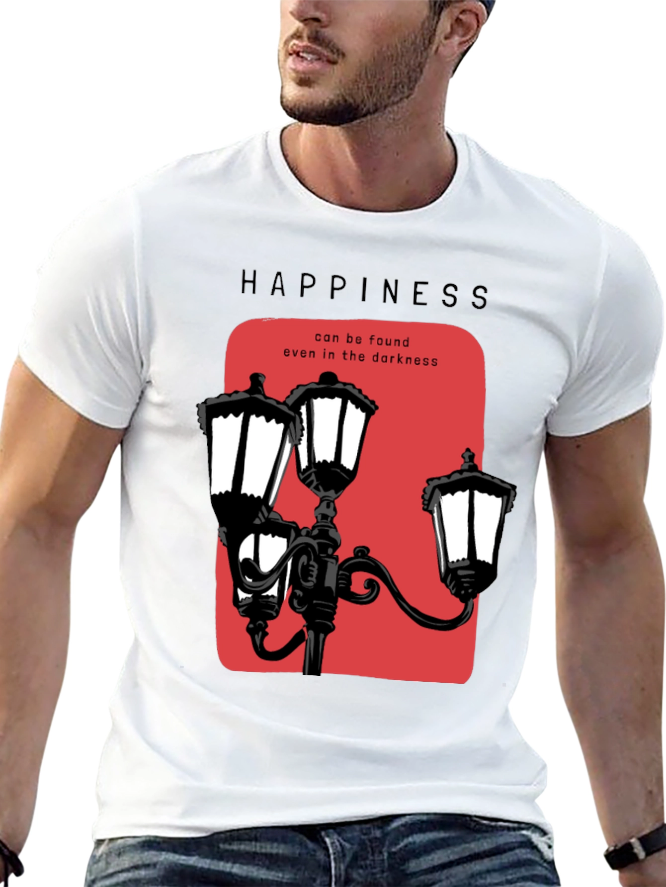 Happiness Found Tee: Street Lamp Design