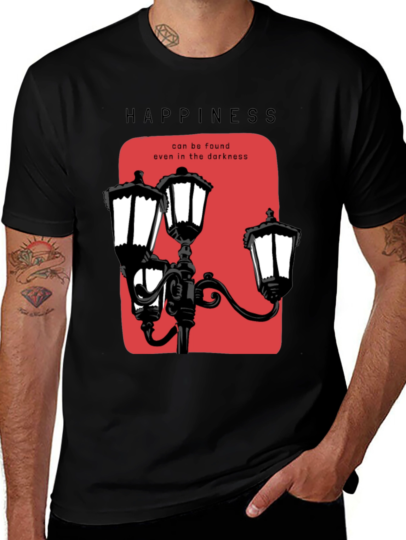 Happiness Found Tee: Street Lamp Design