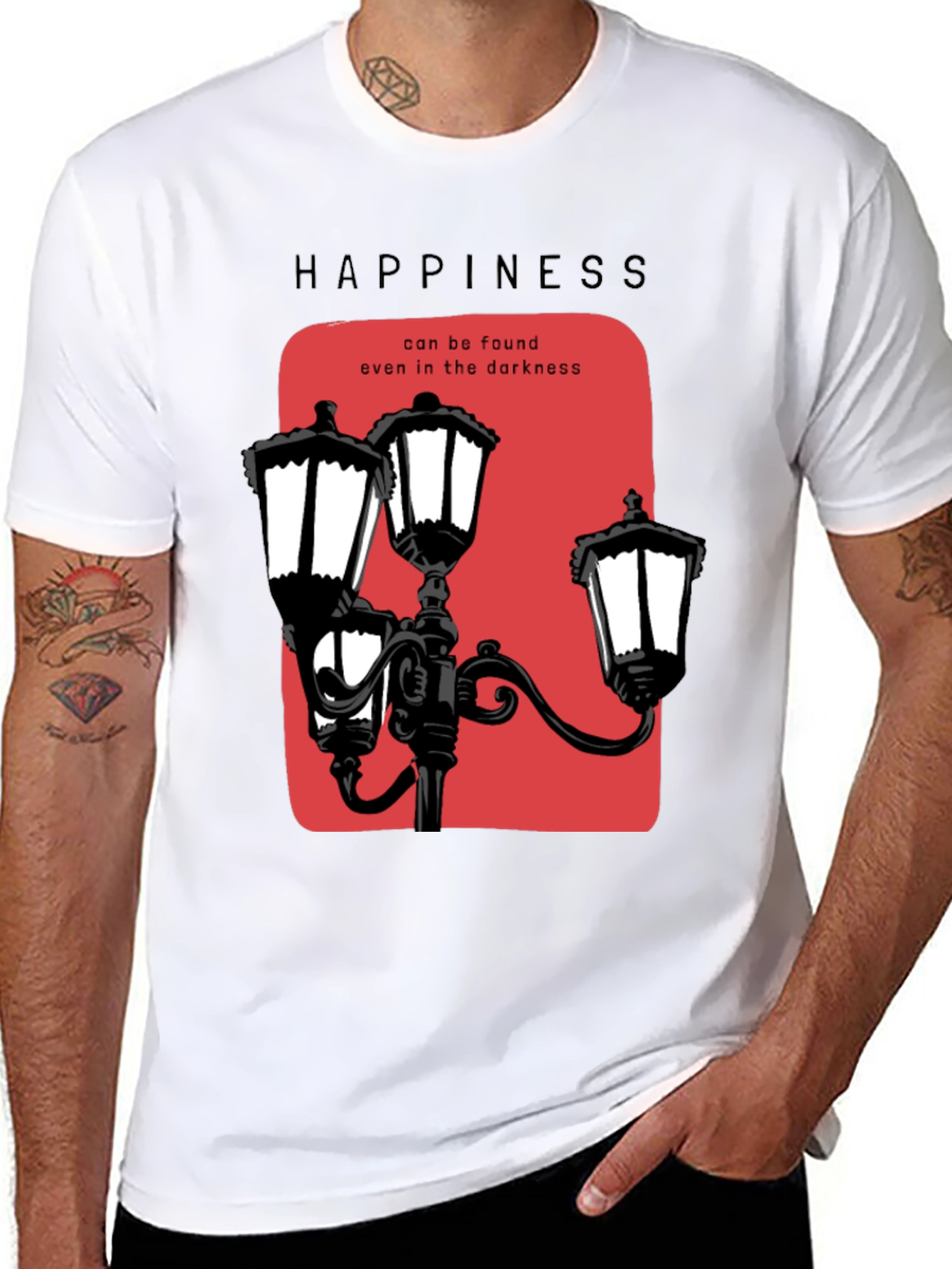 Happiness Found Tee: Street Lamp Design