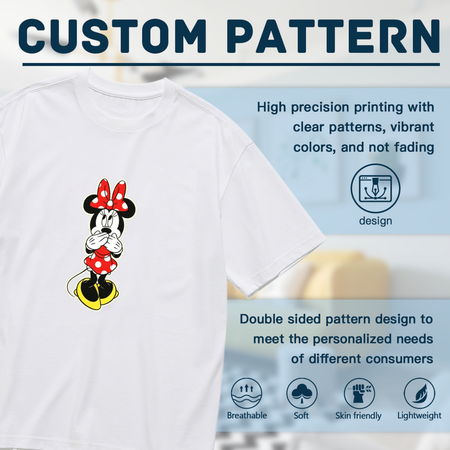 Plus Size Women Cute Minnie Mouse Cover?Mouth Graphic Casual Tee