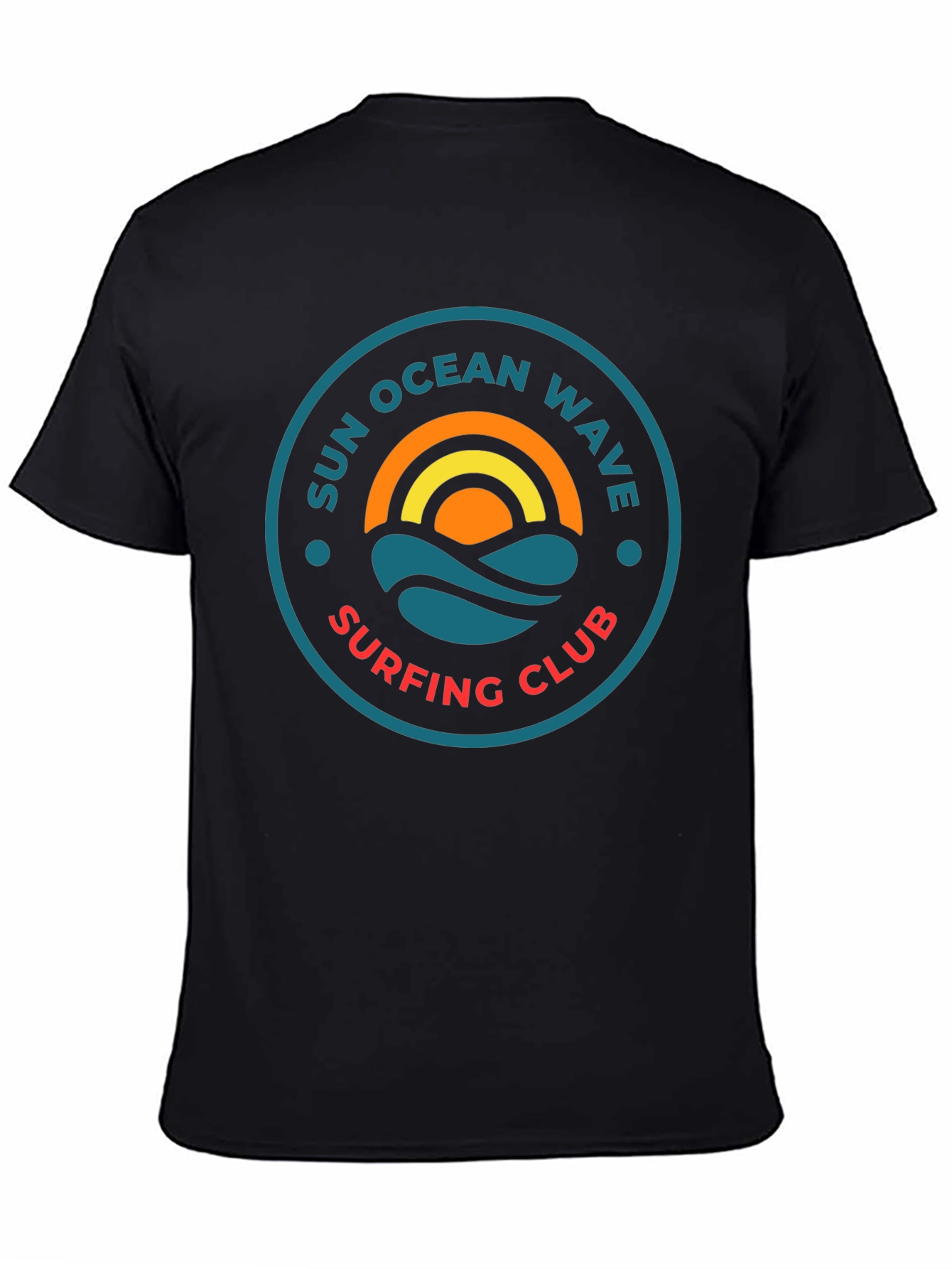 Sun Ocean Wave Surfing Club Graphic T-Shirt