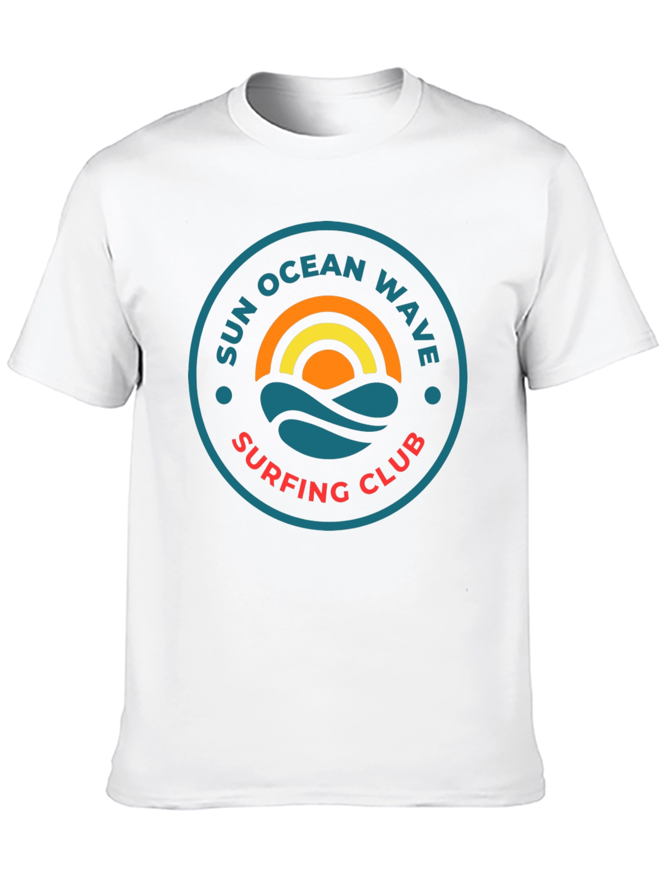 Sun Ocean Wave Surfing Club Graphic T-Shirt