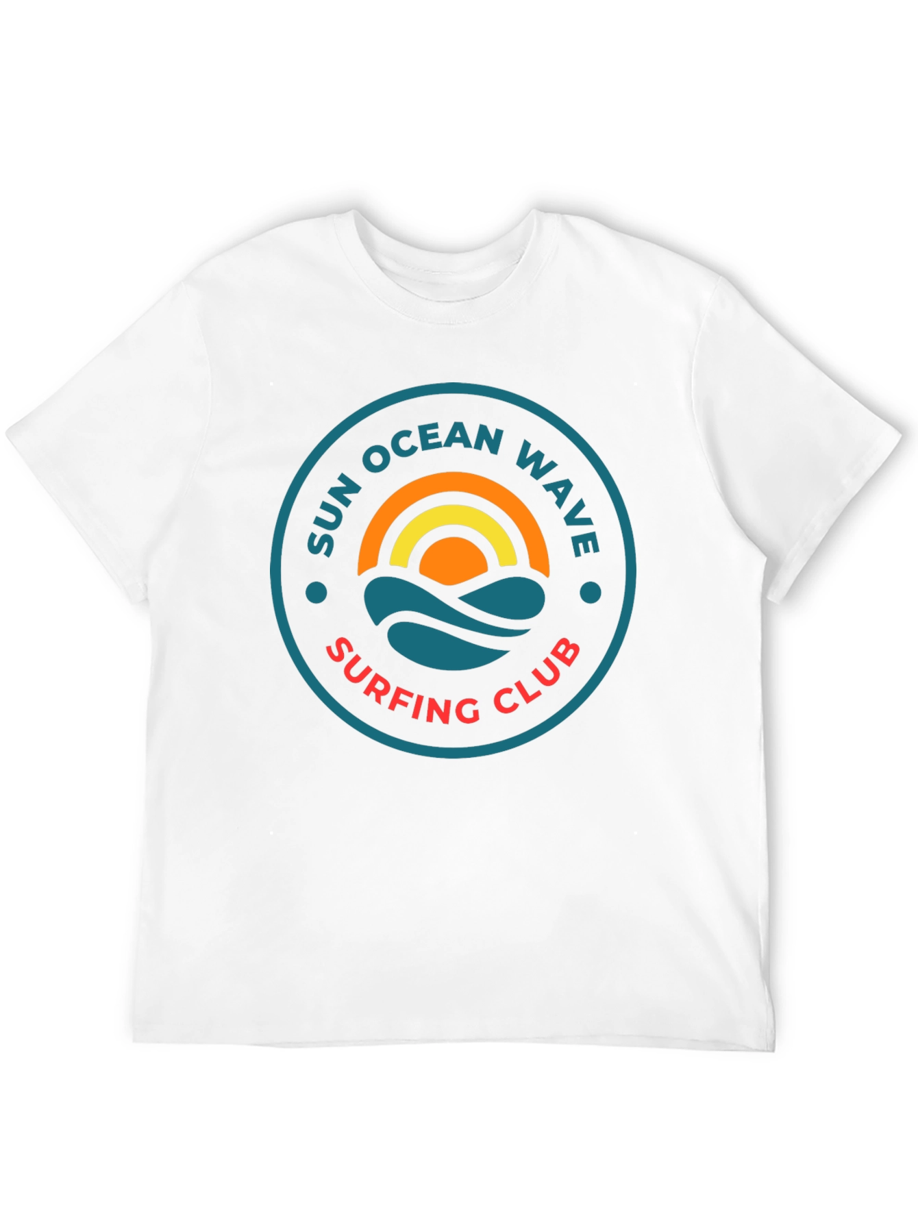 Sun Ocean Wave Surfing Club Graphic T-Shirt