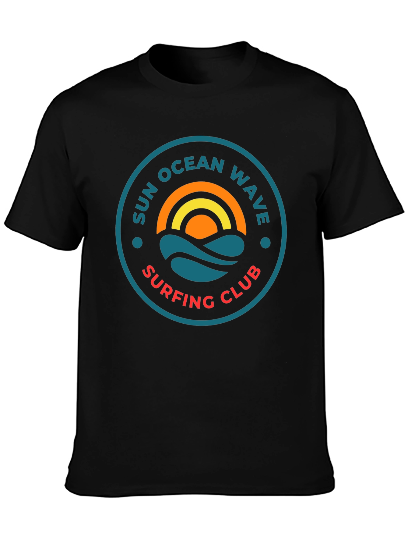 Sun Ocean Wave Surfing Club Graphic T-Shirt