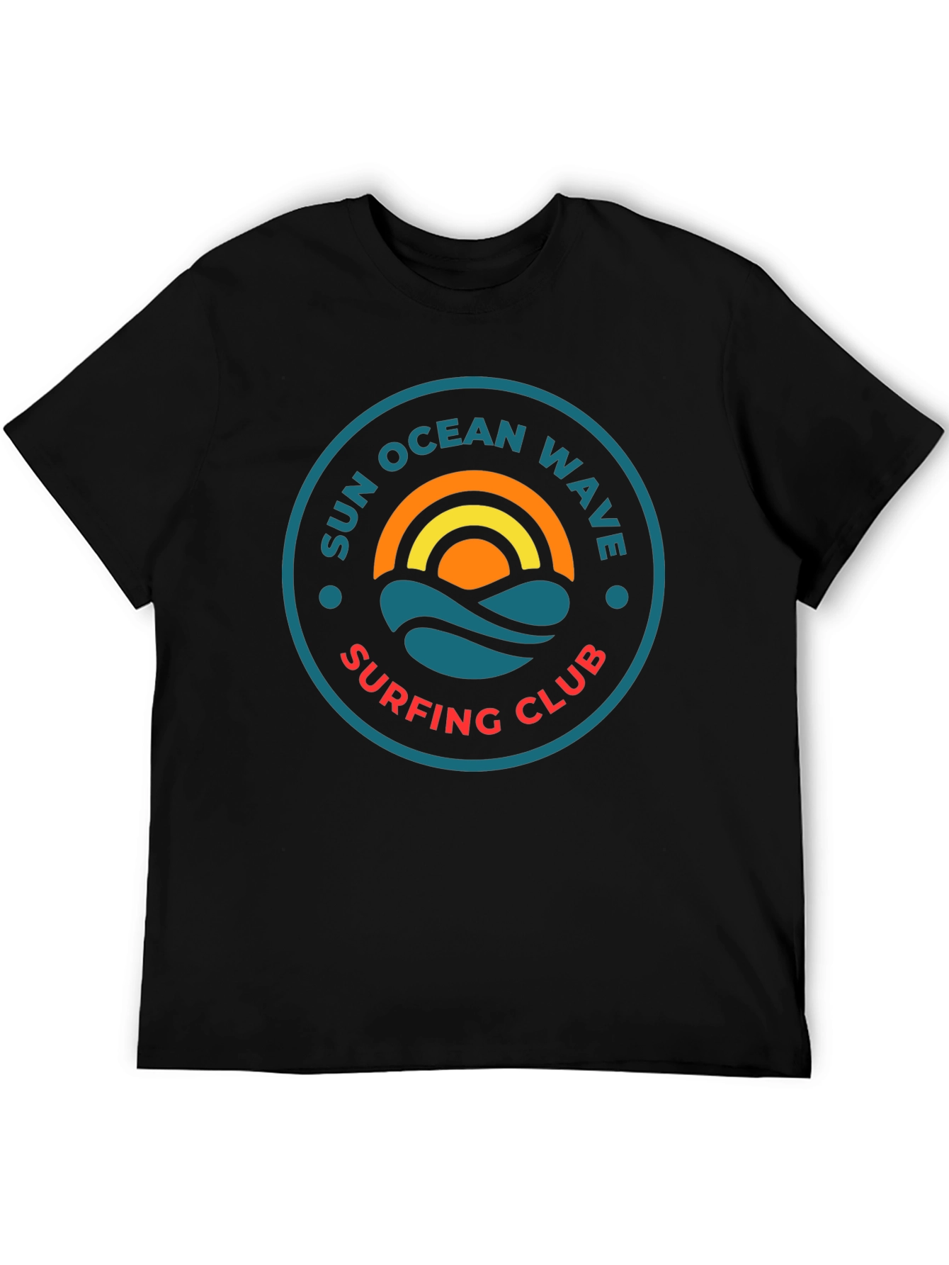 Sun Ocean Wave Surfing Club Graphic T-Shirt