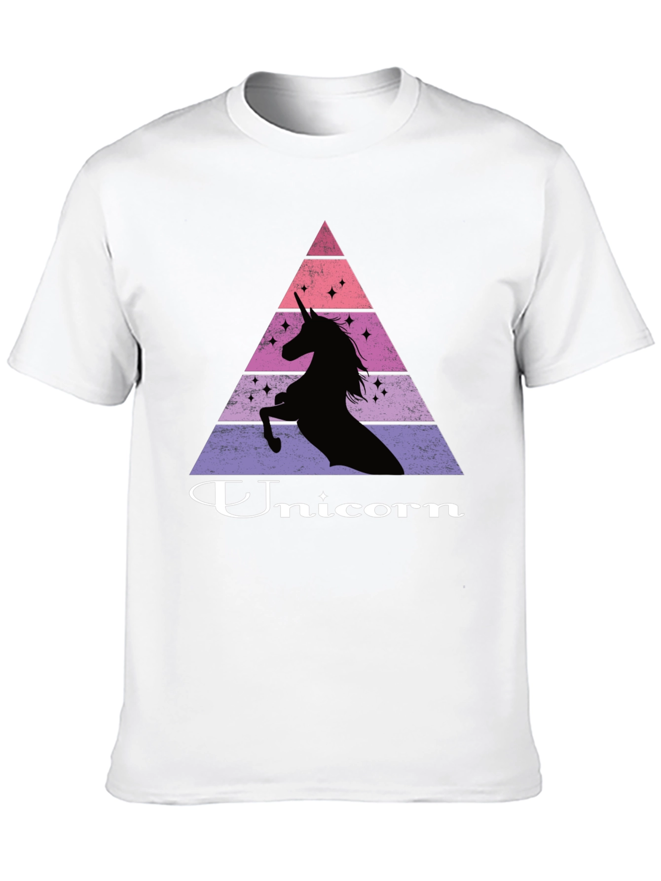 Unicorn Silhouette Graphic Print Black T-Shirt
