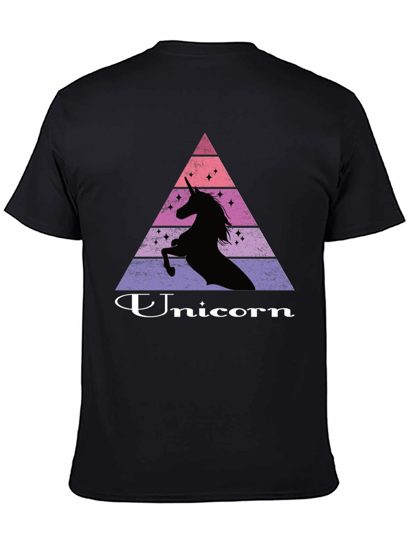 Unicorn Silhouette Graphic Print Black T-Shirt