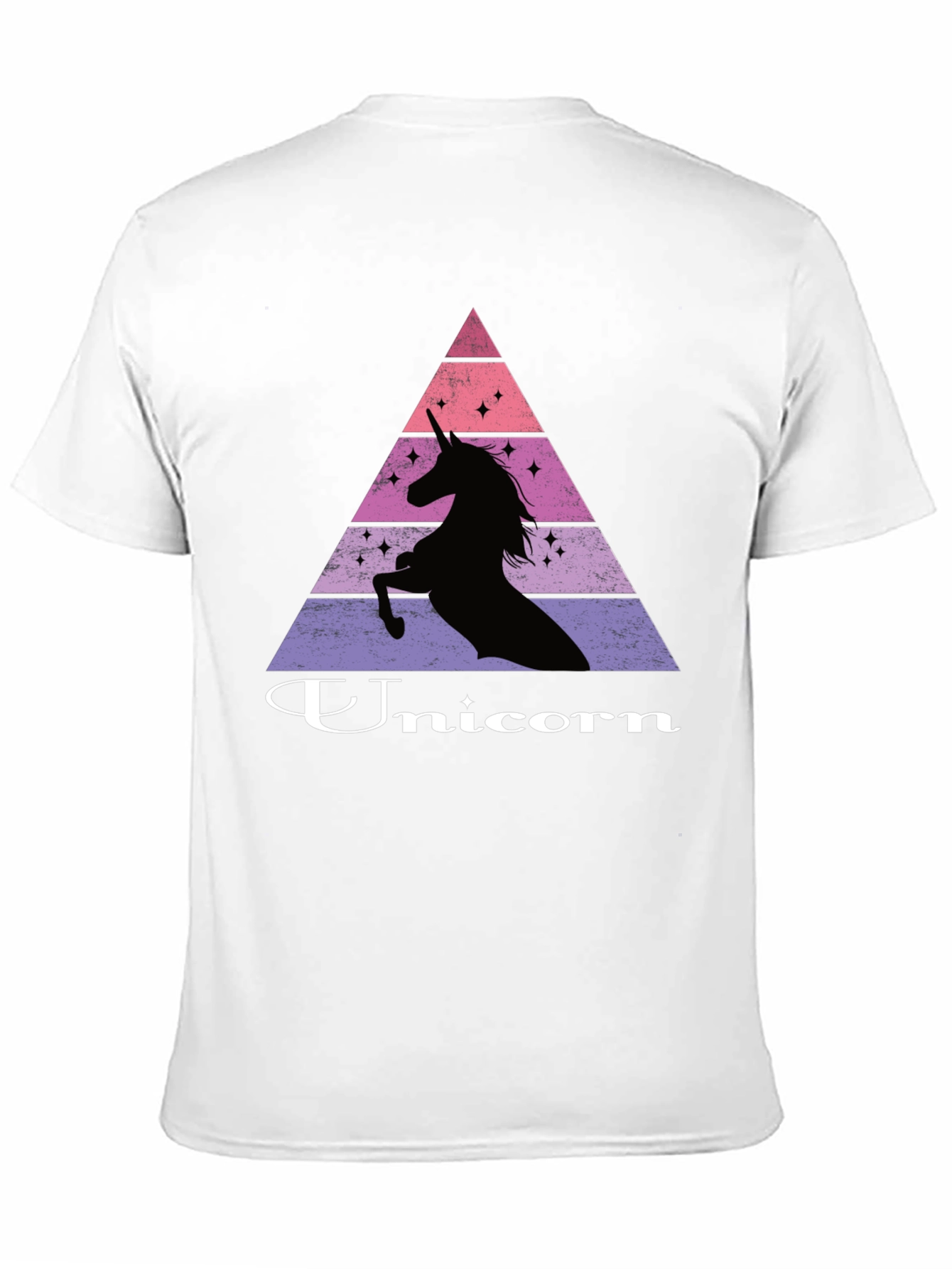 Unicorn Silhouette Graphic Print Black T-Shirt