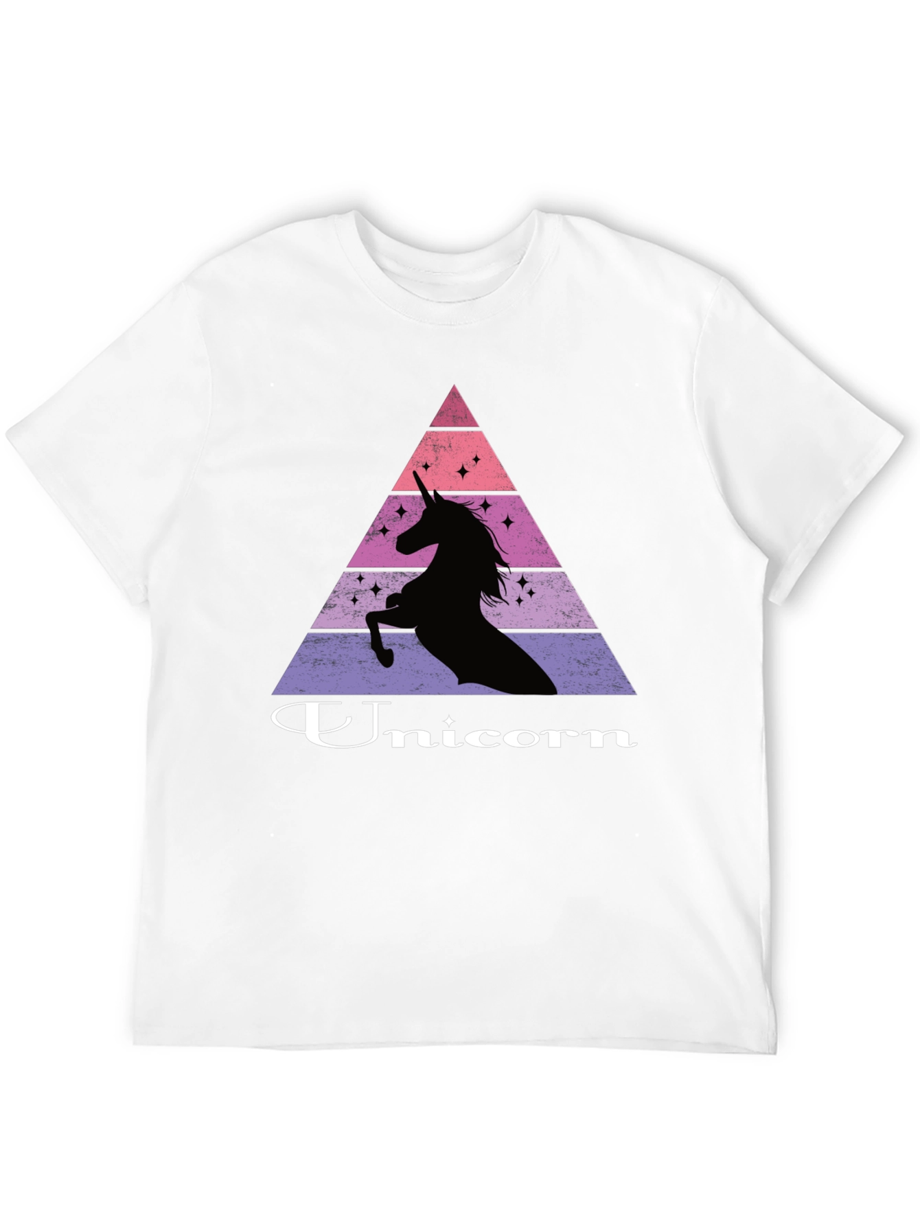 Unicorn Silhouette Graphic Print Black T-Shirt