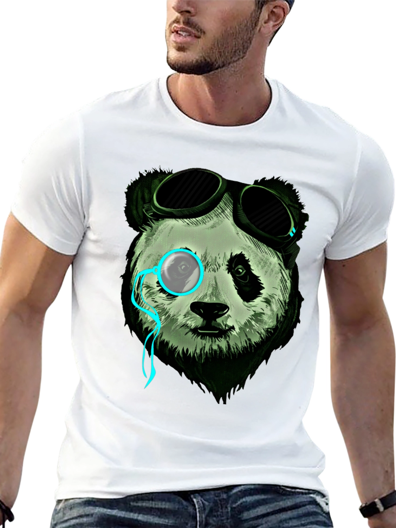 Steampunk Panda Graphic Tee - Cool & Unique Design