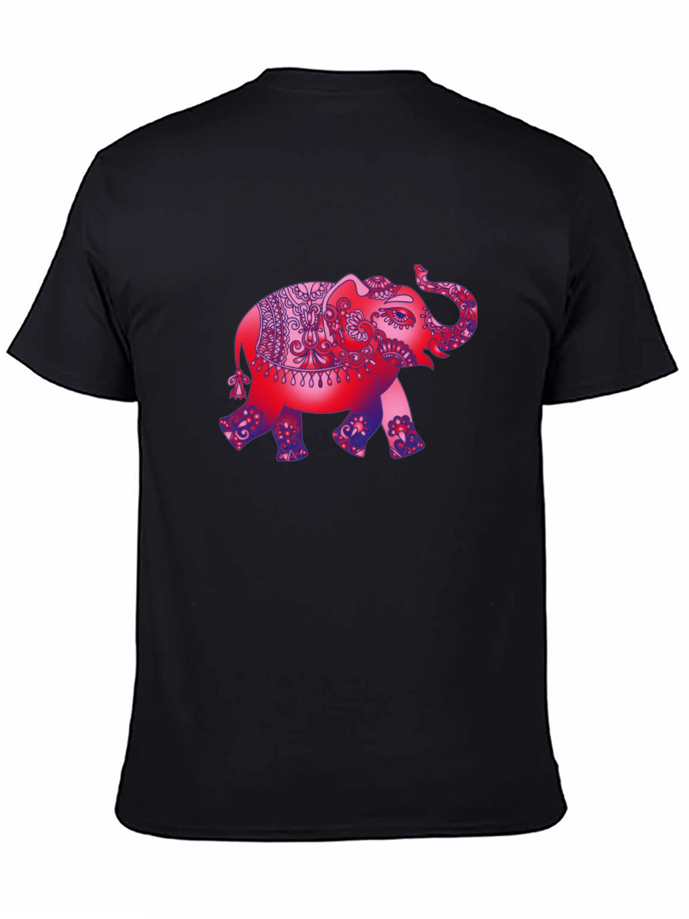Elephant Graphic Print Black T-Shirt