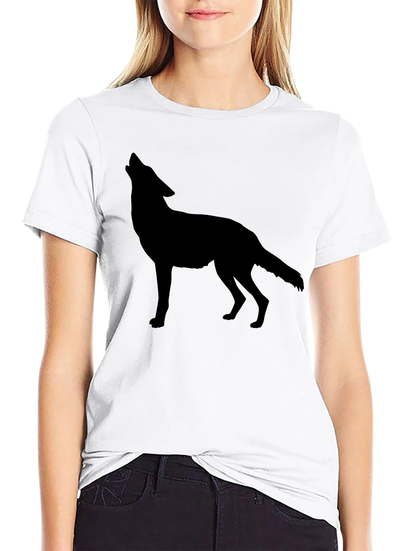 Mens Black Wolf Graphic T-Shirt