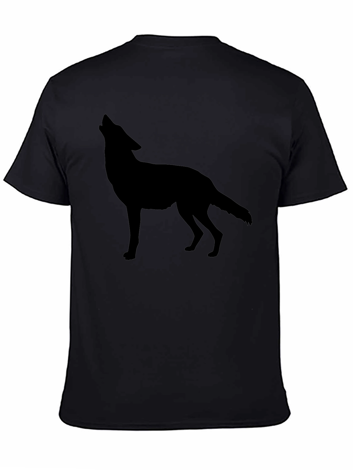 Mens Black Wolf Graphic T-Shirt