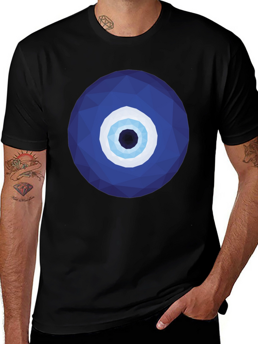 Geometric Evil Eye Graphic Tee - Stylish Protection