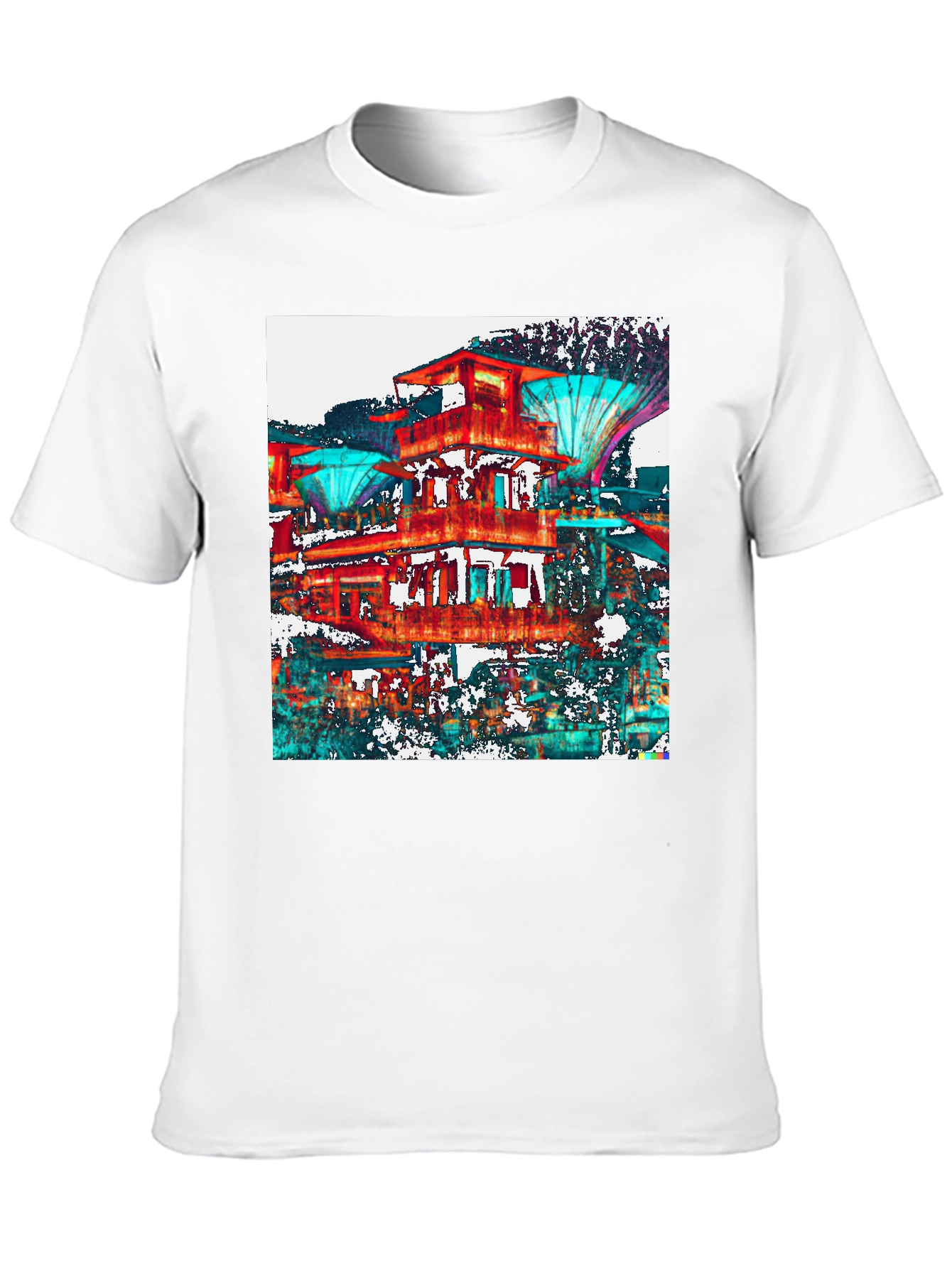 Abstract Architectural Print Black T-Shirt