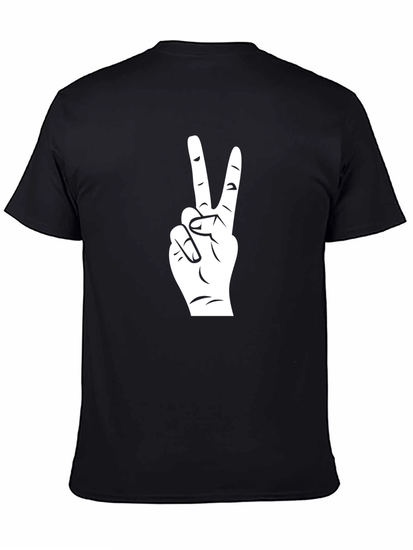 Peace Sign T-Shirt - Black Cotton Graphic Tee