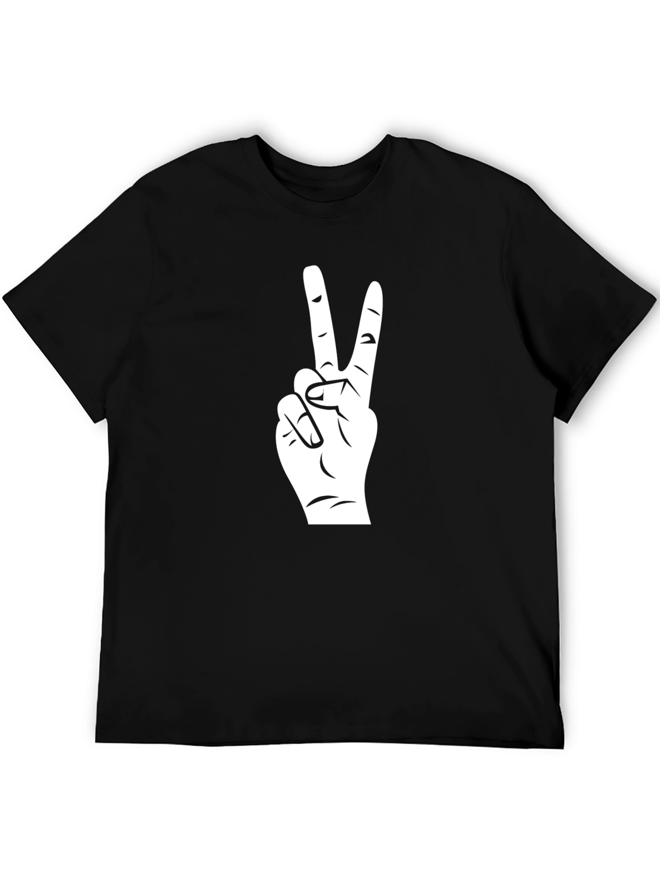Peace Sign T-Shirt - Black Cotton Graphic Tee